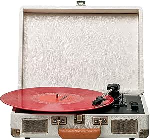 Platine Vinyle Portable Trynnay – Bluetooth, USB, 3 Vitesses – Style Vintage Noir