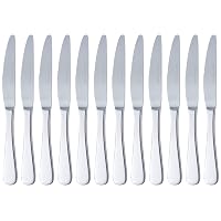 Amazon Basics Coltelli in acciaio inox con bordo arrotondato, confezione da 12