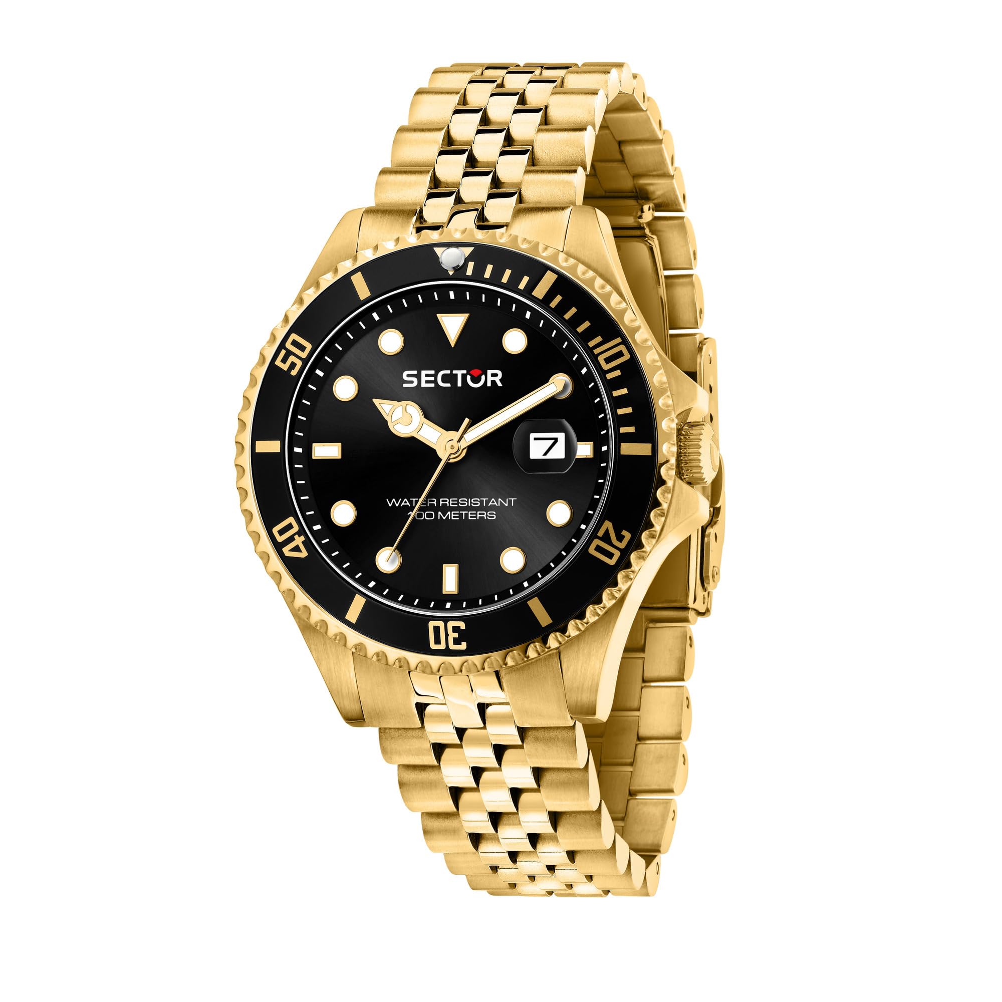 Sector No Limits Orologio Uomo, Tempo, Data, Analogico, Cinturino in Acciaio, Collezione 230 - R3253161051
