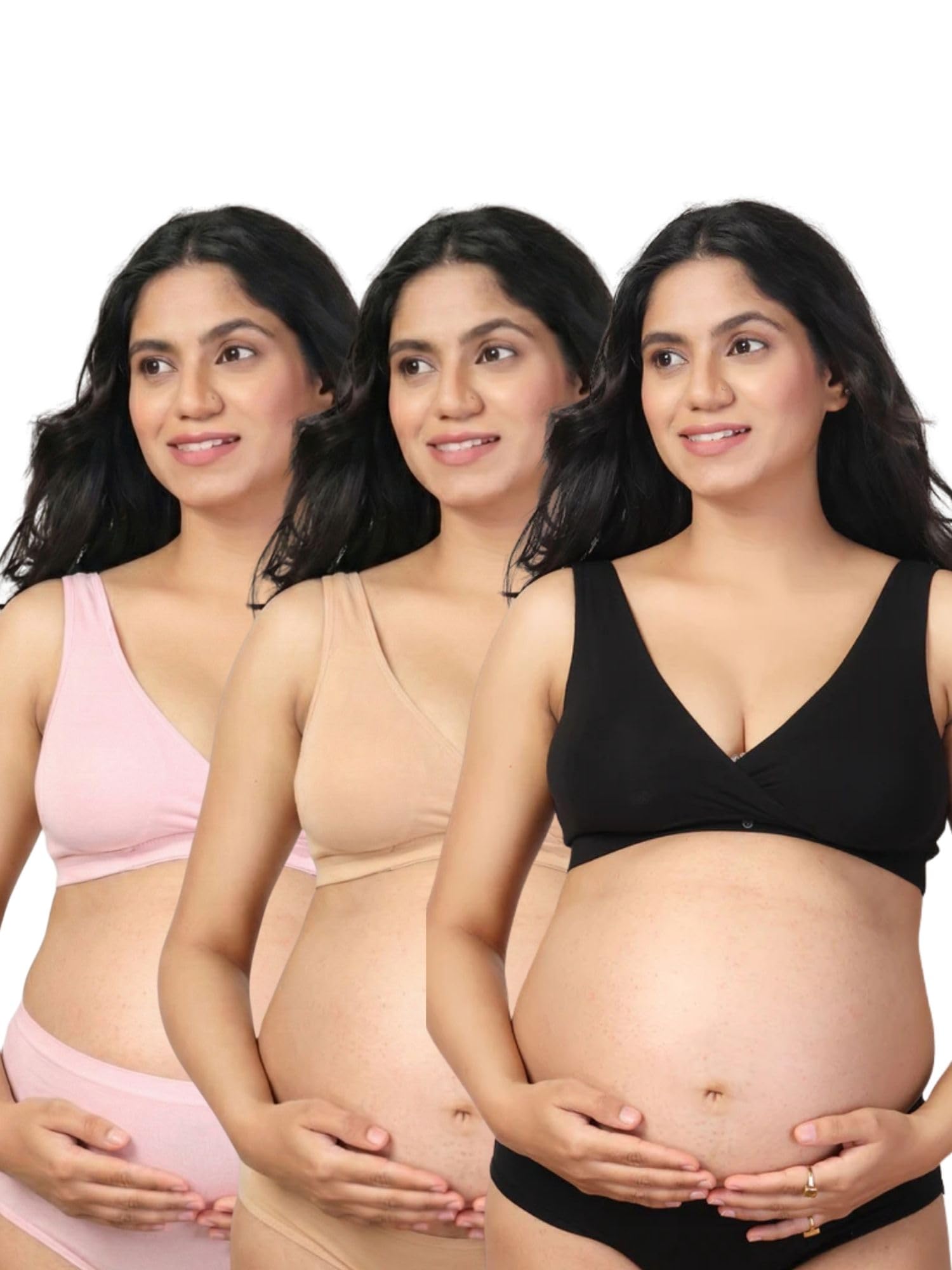 zelena Maternity Padded Bra for Women Feeding Pack of 3| Breast Feeding Bra for Women | Maternity Bra for Pregnancy | Comfortable Soft & Stretchable Modal Fabric Nursing Bra | Pregnancy Bra-picture-6