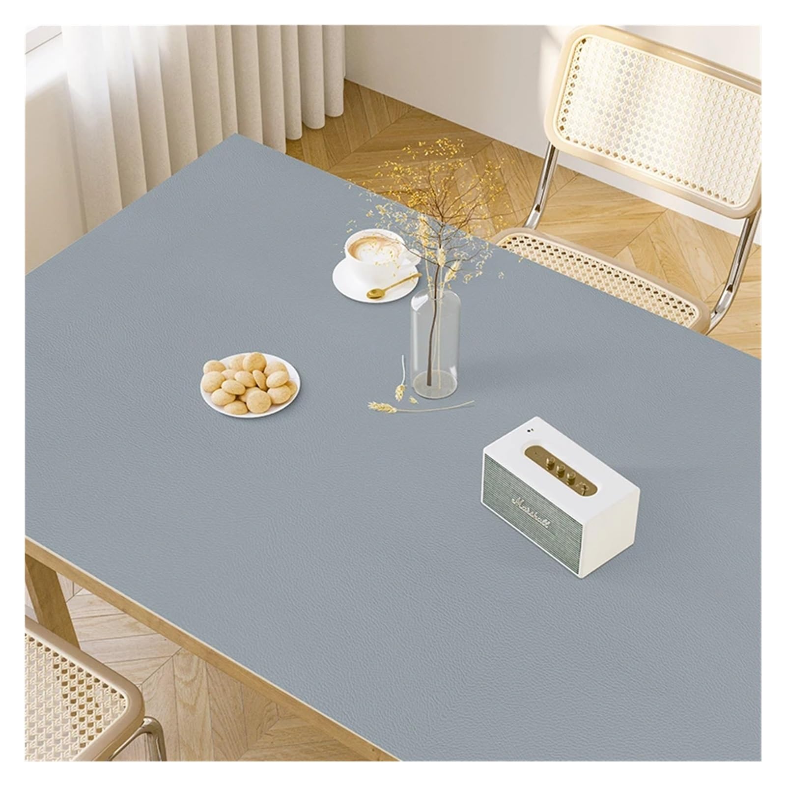 XIUsheUA tablecloth Solid Color Table Mat Kitchen Oil-proof Tablecloth Anti-scalding PVC Leather Placemat Countertop Protection Pad(GU990-ZD,90x180cm)