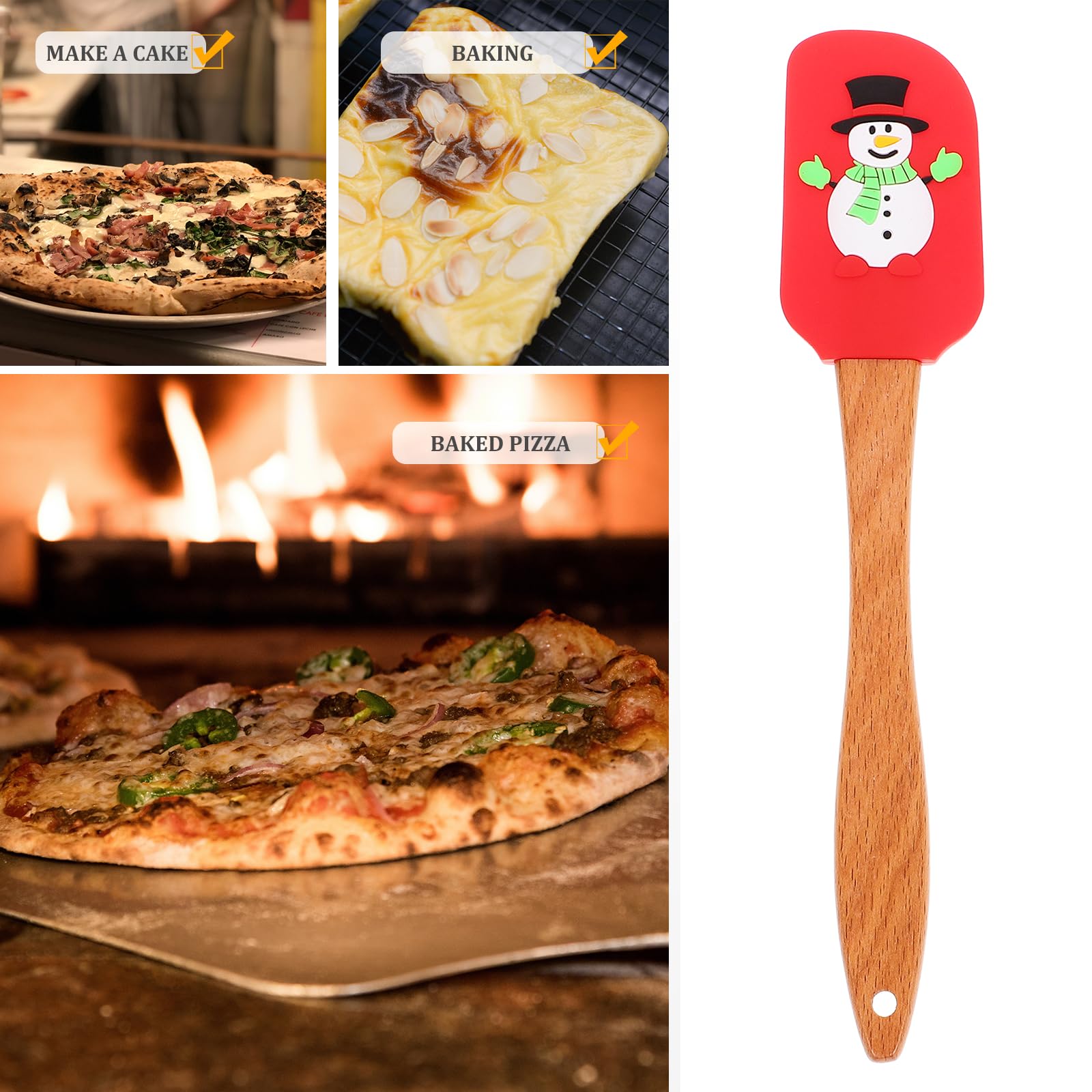 Zerodeko 5pièces Spatules de Cuisine Silicone Ustensiles de Pâtisserie Professionnels Spatule à Crème Racloir à Gâteau Pratiques pour Cuisson Quotidienne