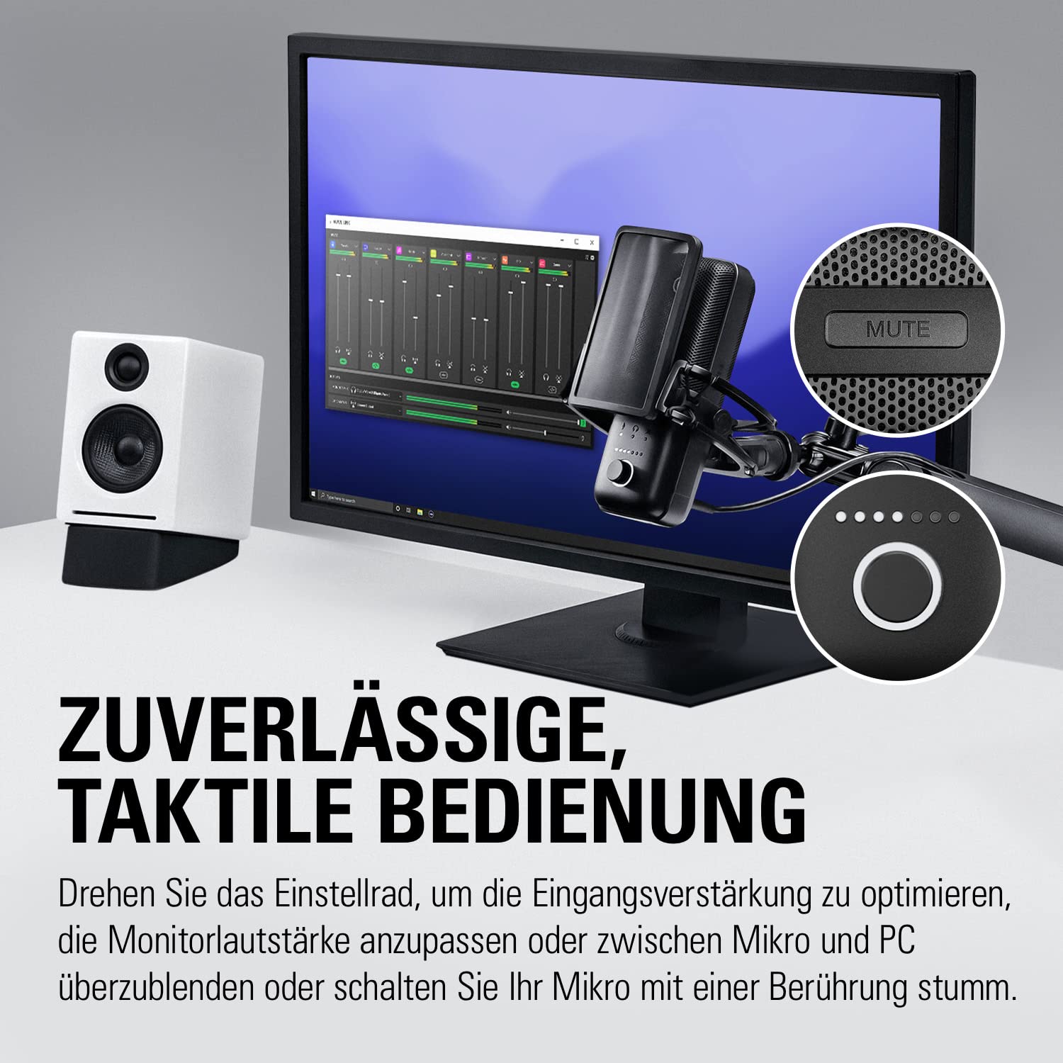 Elgato Wave:3 - Professionelles USB-Kondensatormikrofon für Streaming, Podcasts, Gaming und Homeoffice, gratis Mixing-Software, Soundeffekt-Plugins, Anti-Verzerrung, Plug & Play, für Mac - PC