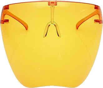 Protective Face Shield Full Cover Visor Glasses/Sunglasses (Anti-Fog/Blue Light Filter) (Dark Orange)