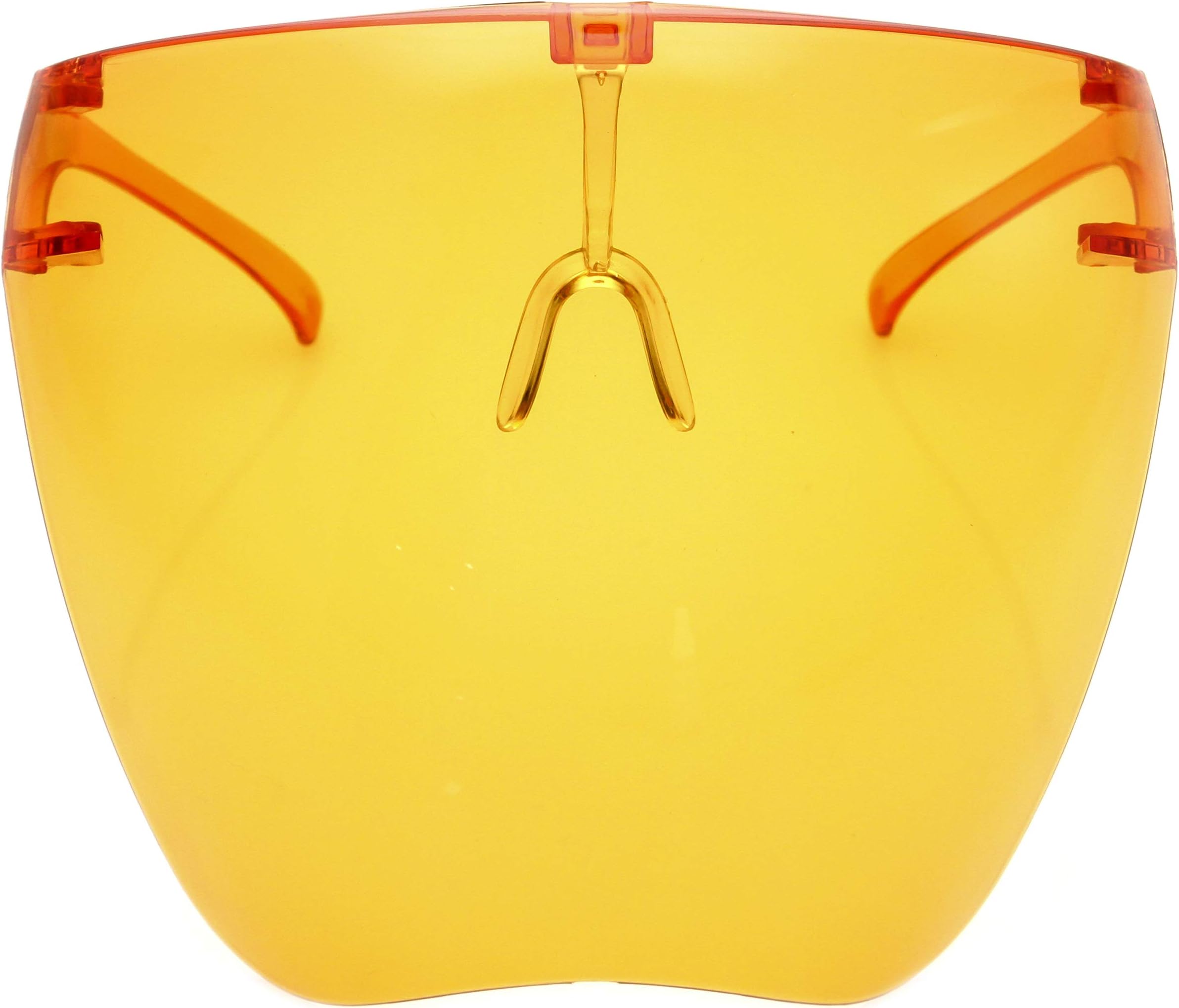 Protective Face Shield Full Cover Visor Glasses/Sunglasses (Anti-Fog/Blue Light Filter) (Dark Orange)
