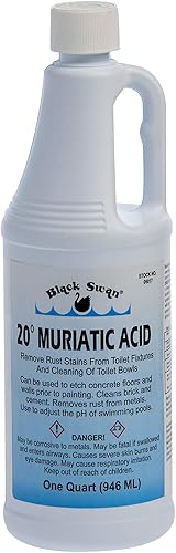 Black Swan 09017 20%-ácido muriático, 28%-ácido clorhídrico, 20-Baume - Se utiliza para grabar pisos y paredes de concreto antes de pintar, limpiar