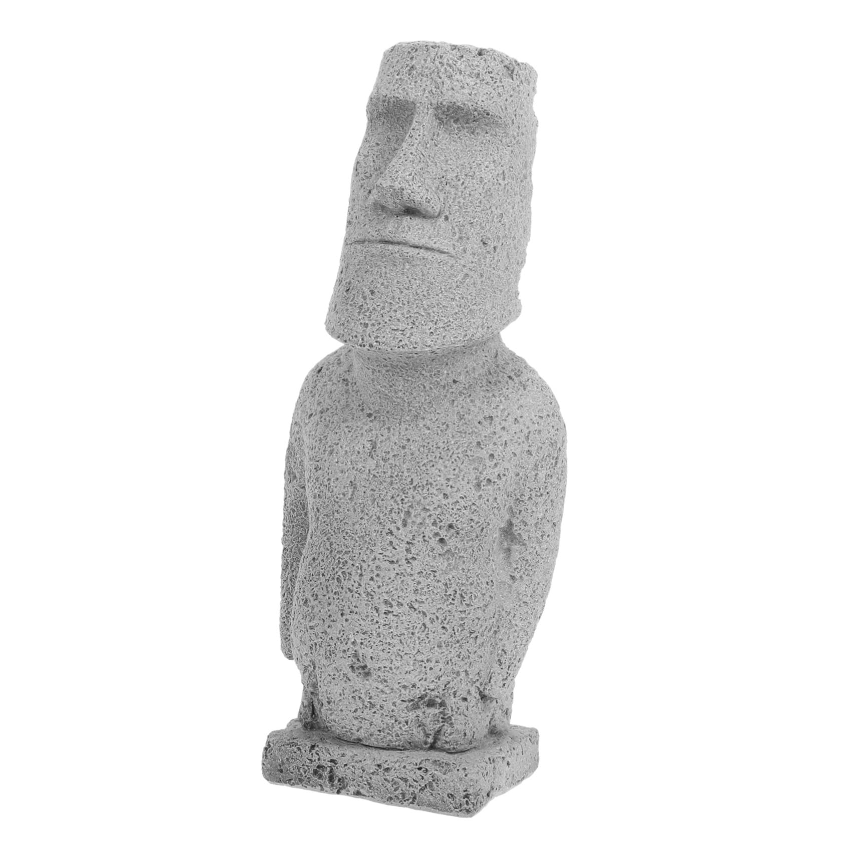 Mobestech 4 Pièces Statue Moai Simulée Décorations D'aquarium Pâques Pierre Décoration D'aquarium Sculpture Ornements Statue De Moai Moaï Grès Grey