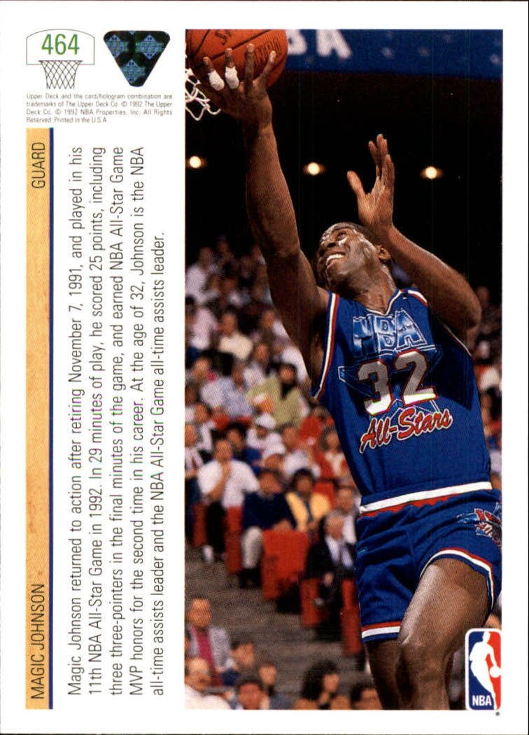 Amazon.com: 1991 Upper Deck Basketball Card (1991-92) #464 Magic