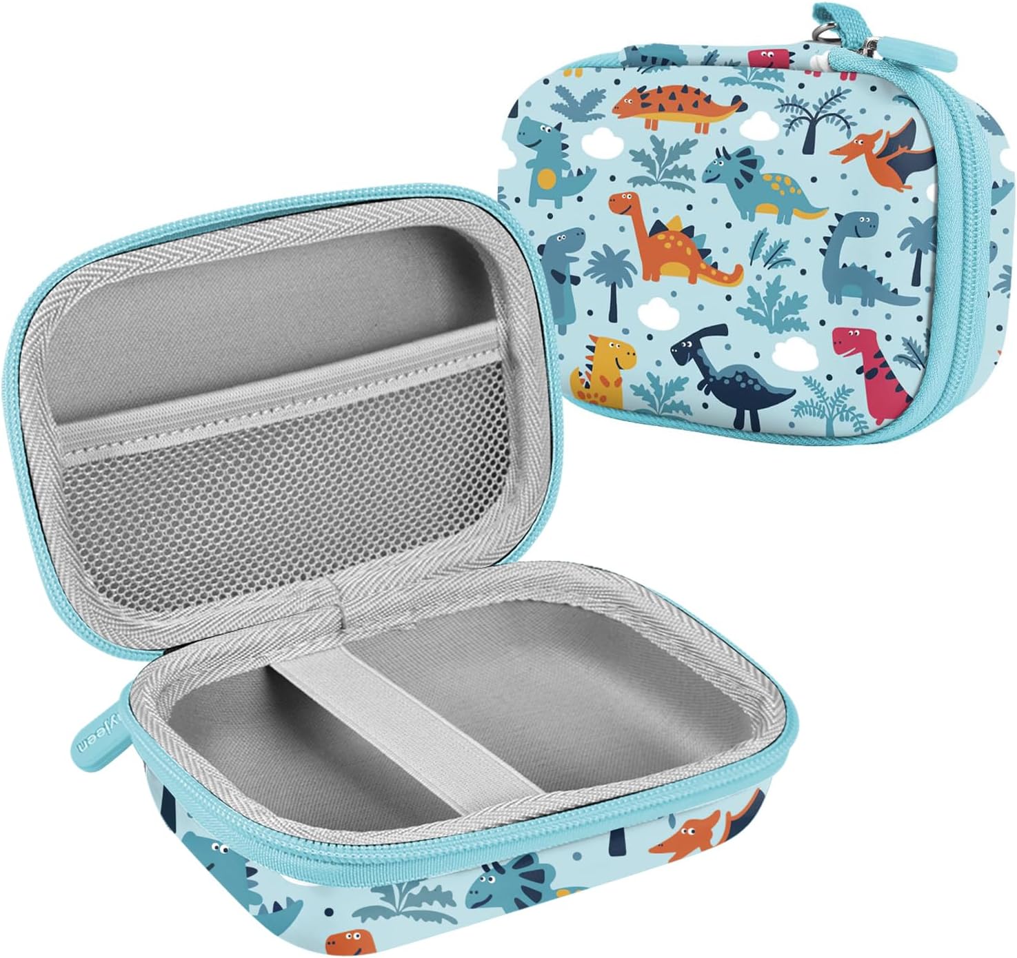 LeayjeenKids Digital Camera Case, Compatible with Gofunly/Hangrui/Cocopa/GREENKINDER/YunLone/arnssien/Vavkasi, Christmas Birthday Gift Toys for Boys and Girls (Case Only) Blue Dinosaur