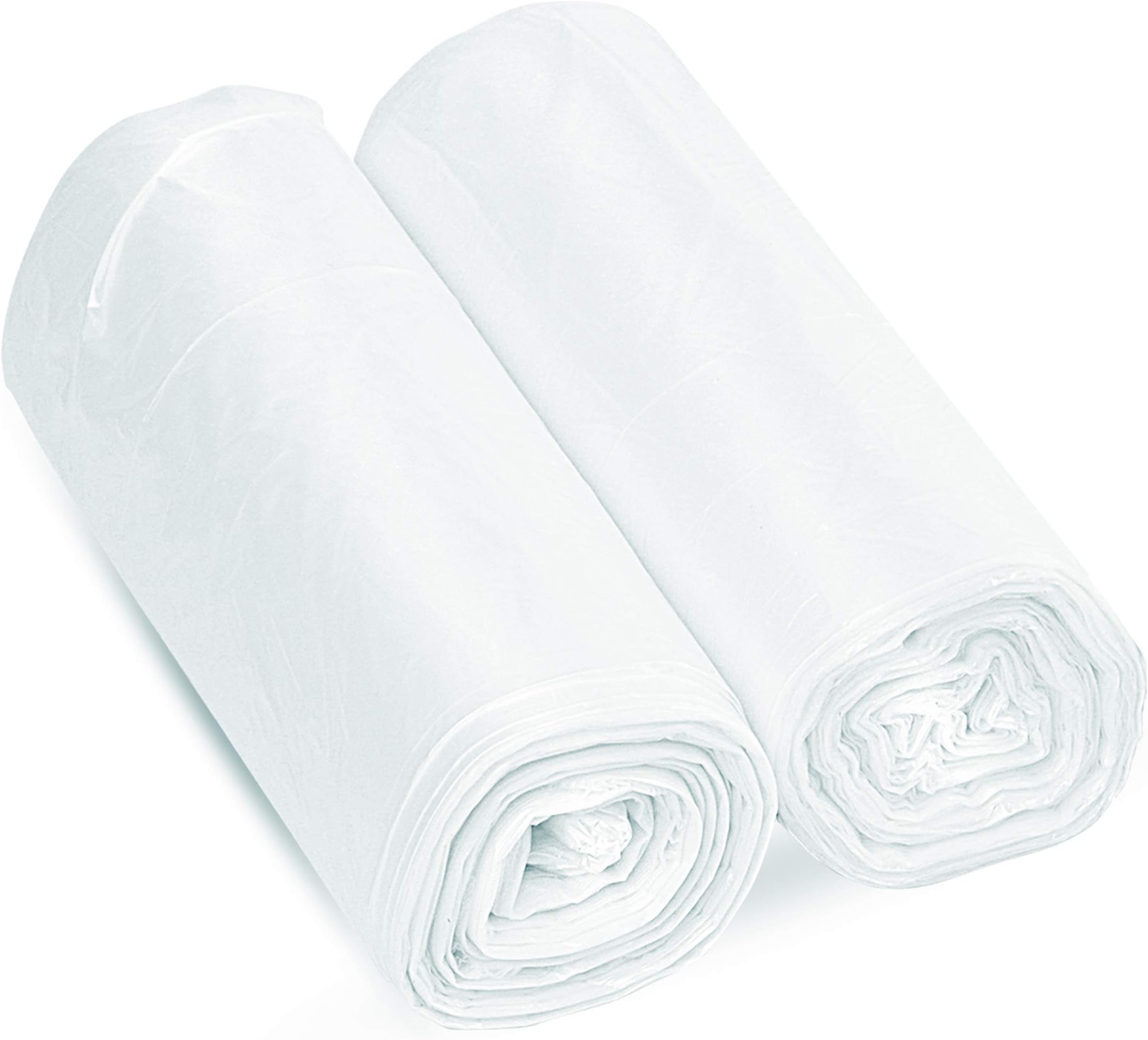 1.2 Gallon Small Trash Bags 100-Count - Clear Light Duty Wastebasket Liners For Bathroom & Office