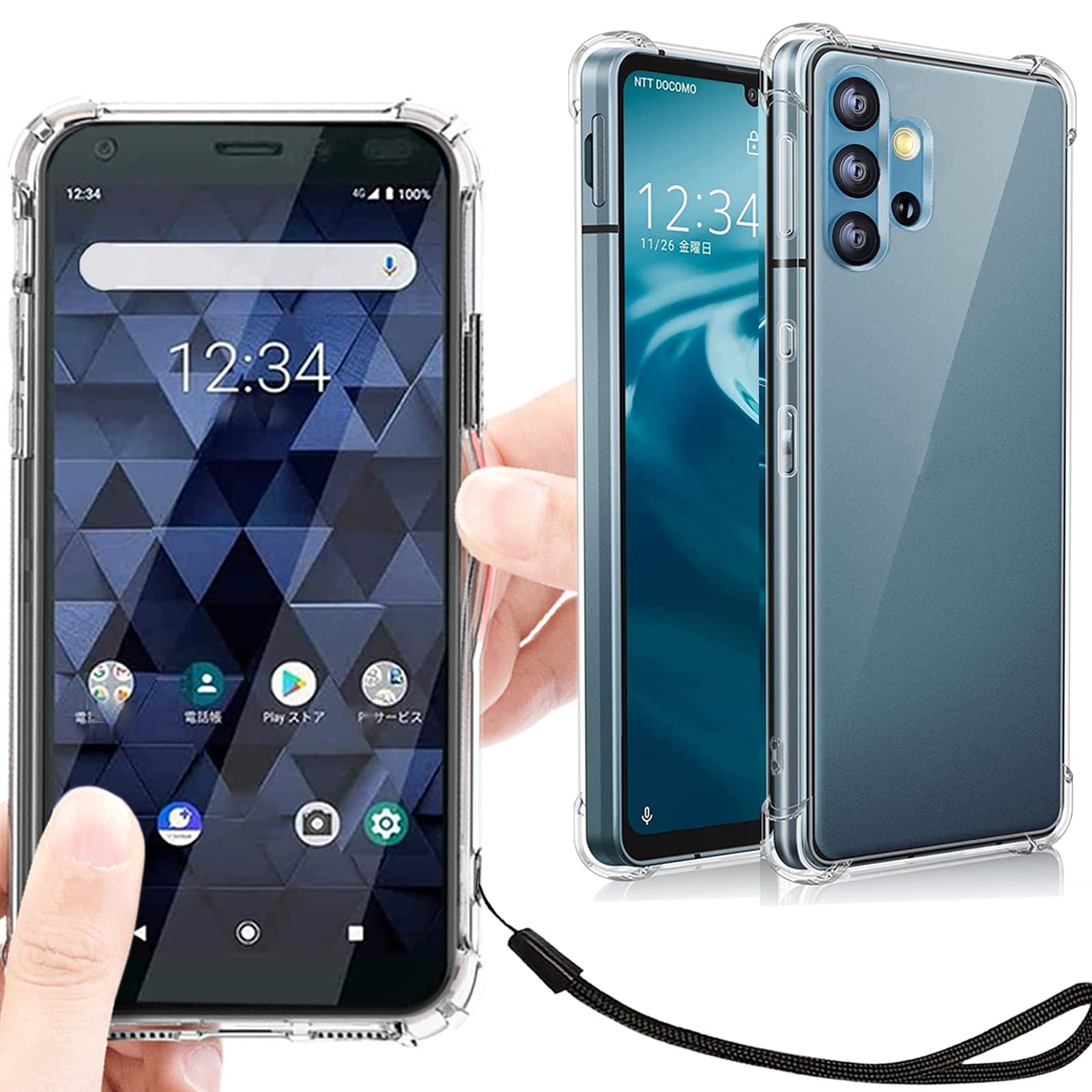 Amazon.co.jp: Galaxy A32 5G ケース クリア 透明 カバー 【ストラップ 