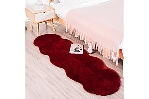 Ultra Soft Faux Fur Red Carpet Rug for Home Decor