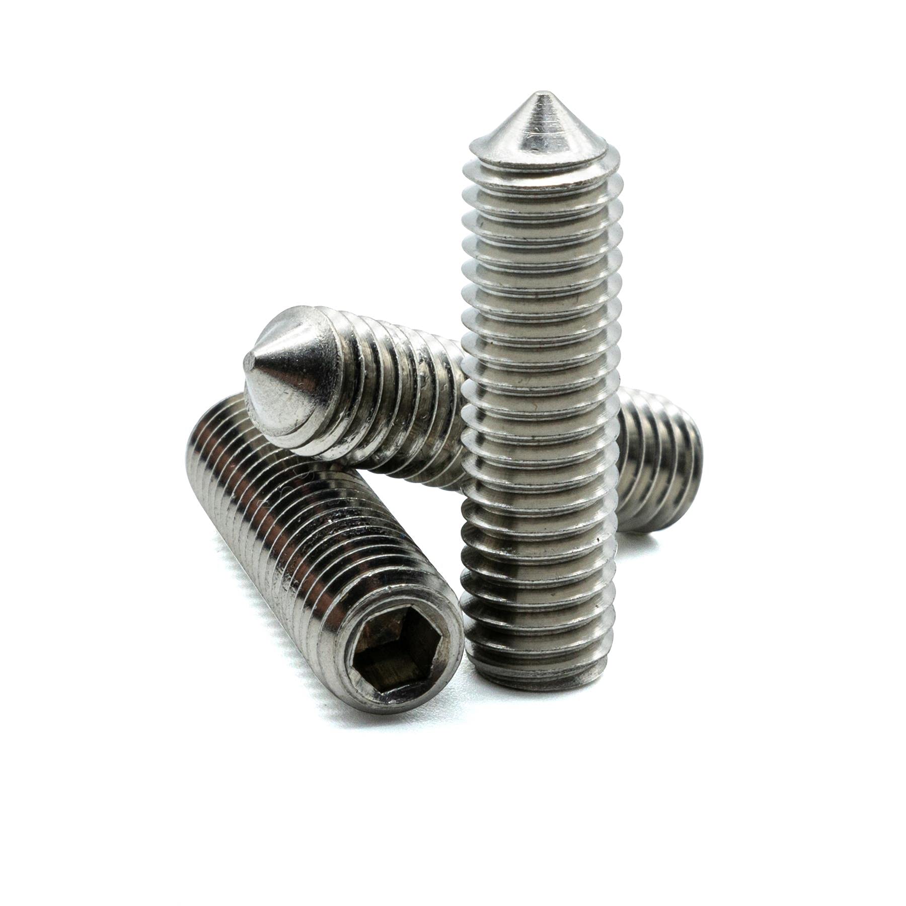 Hippo Hardware M3 (3mm X 5mm) Cone Point Grub Screws Hex Allen Socket Set Screw A2 Stainless (Pack of 5)