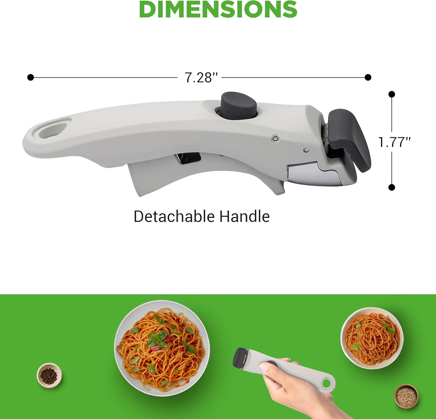 NutriChef Remplacement de Poignée Détachable pour Casserole : Ergonomie, Résistance à la Chaleur et Verrouillage Rapide - Prise en main sécurisée et stockage optimisé — vue 4