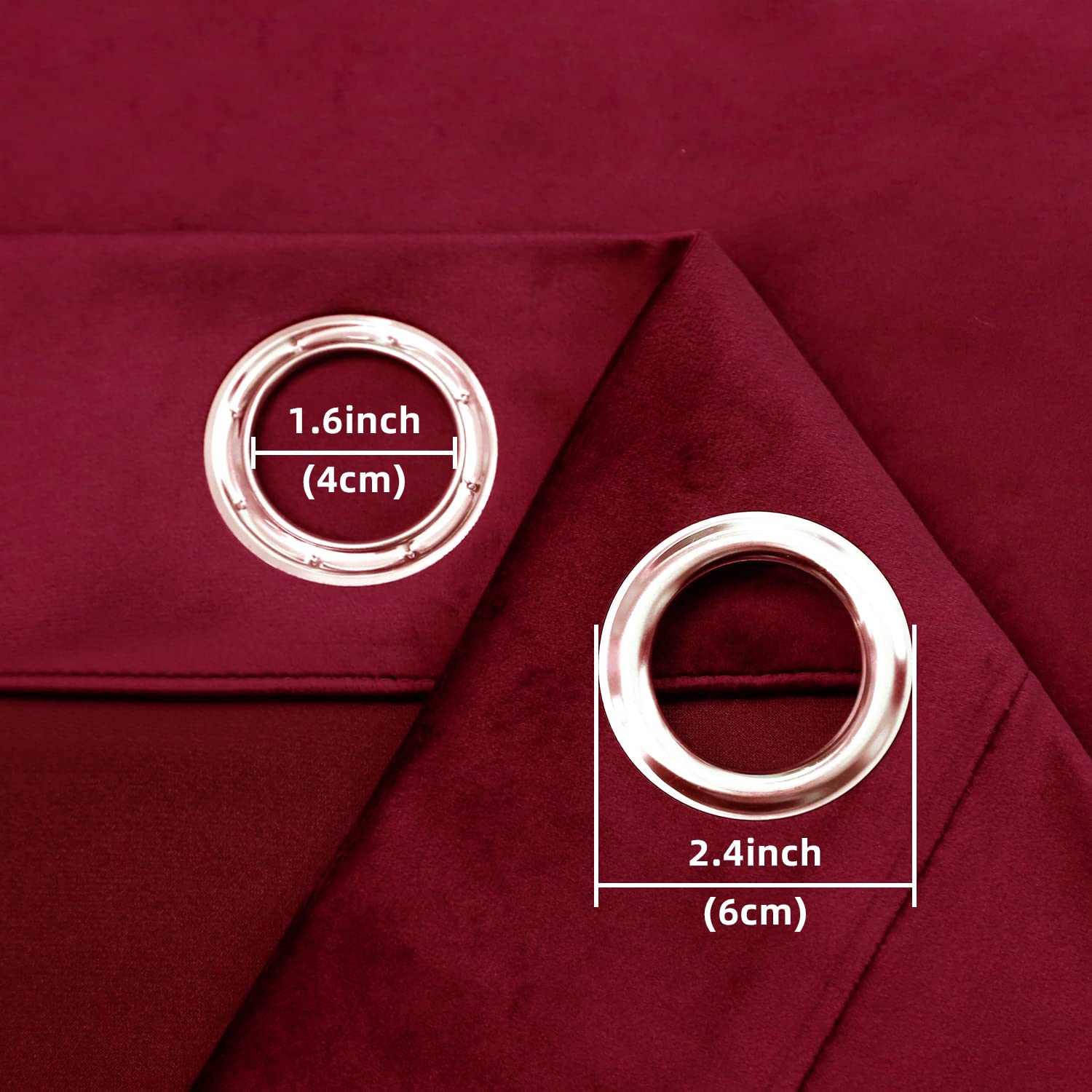 Guibaf Christmas Red Velvet Curtains 96 inches Long Grommet Blackout Curtains for Bedroom Light Blocking Thermal Insulation Drapes Set of 2 Panels 52?Ç¥x 96?Ç¥