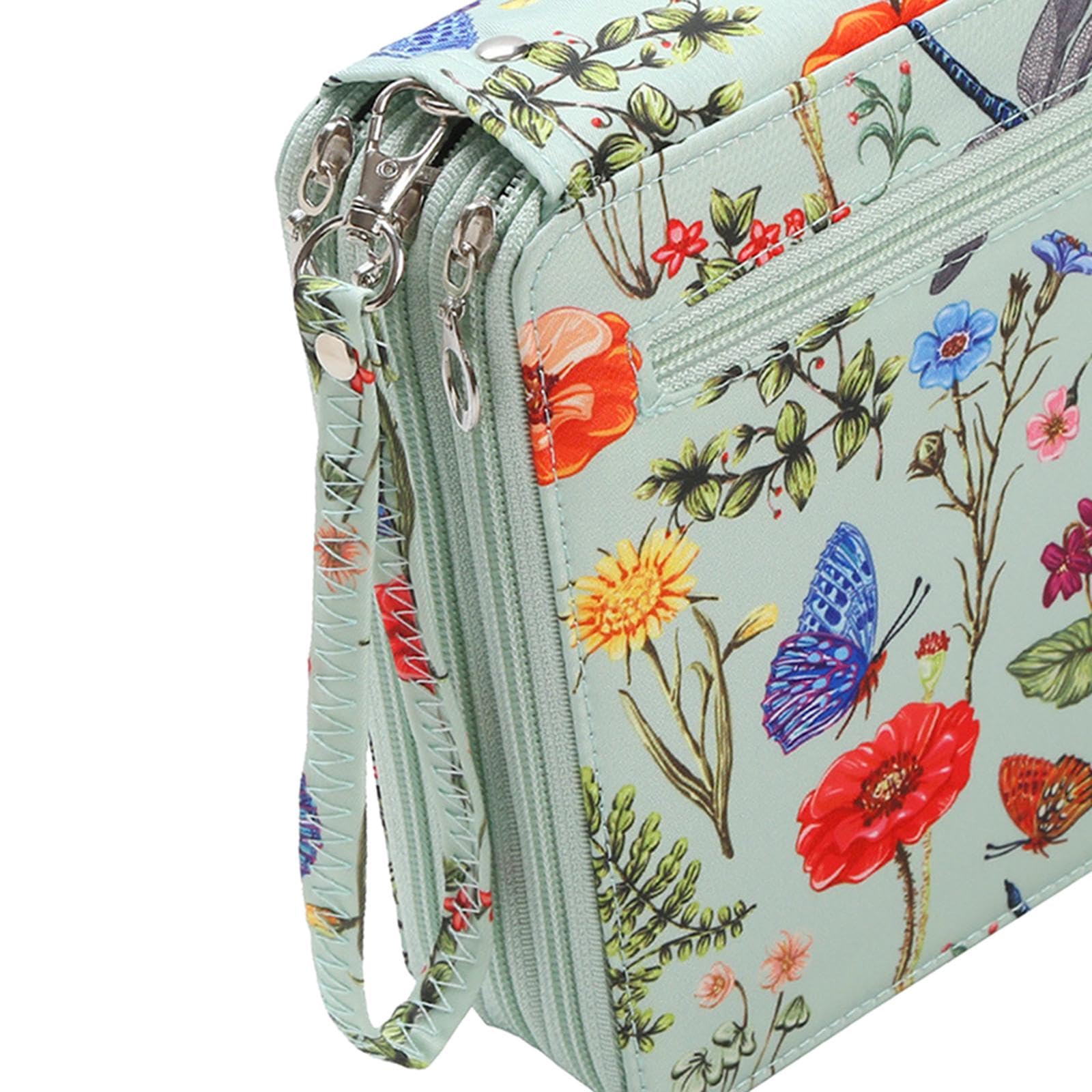 Astuccio per Matite di Grande Capacità, Astuccio Portatile per Cancelleria, Organizer per Penne E Pennelli con Cerniera Resistente, Adatto per, verde