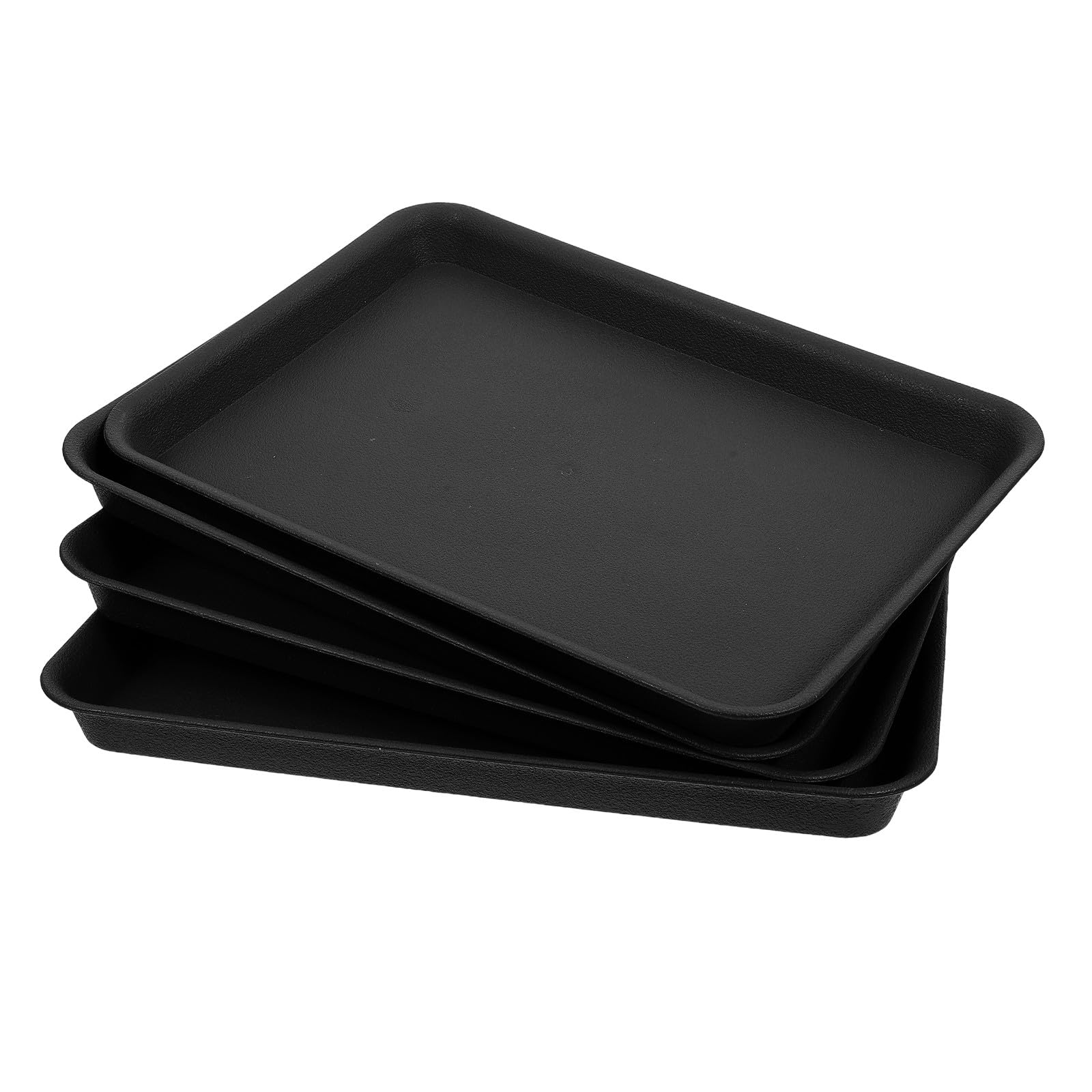 Operitacx 4 vassoi rettangolari in plastica per Piante, vaschette di Raccolta dell'Acqua per vasi, Base del Frigorifero e Piano di Lavoro, sottovaso per fioriere, Porta Erbe aromatiche da