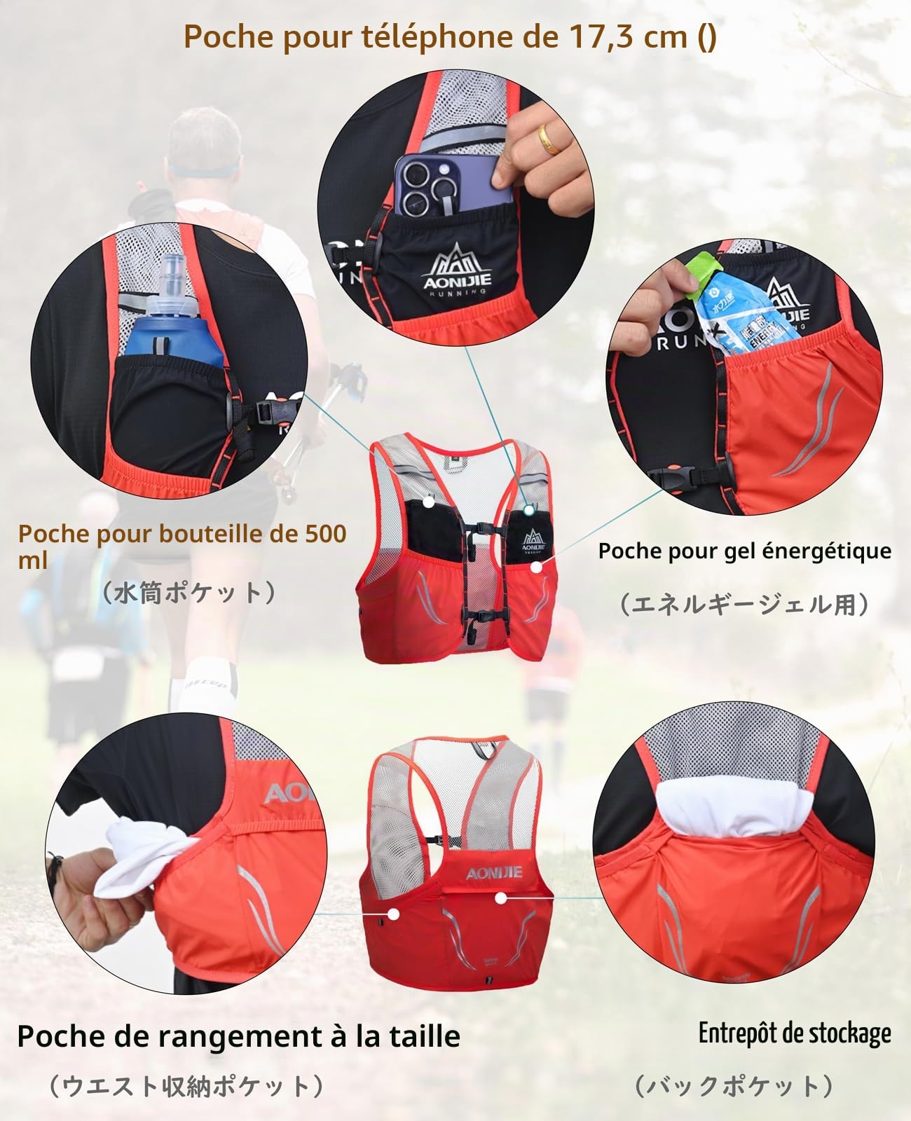TRIWONDER Gilet Trail Ultra Léger 2,5L Veste Running Sac Hydratation pour Homme Femme Marathon Randonnée