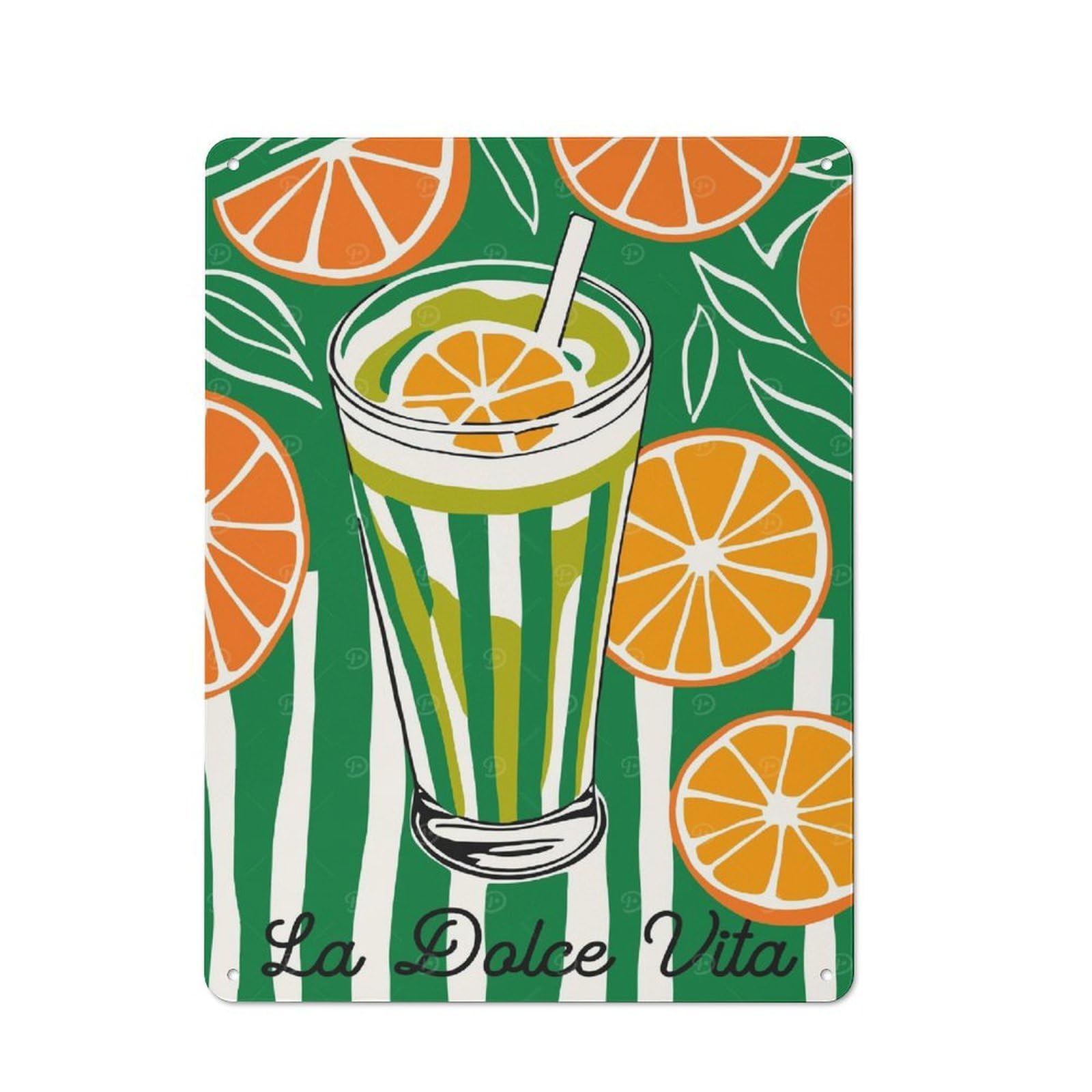 Junmoney Style-4 Metal Wall Sign 40X30cm Featuring Green Italian Drink Art For Garage Or Workshop, Suited To Diy Enthusiasts