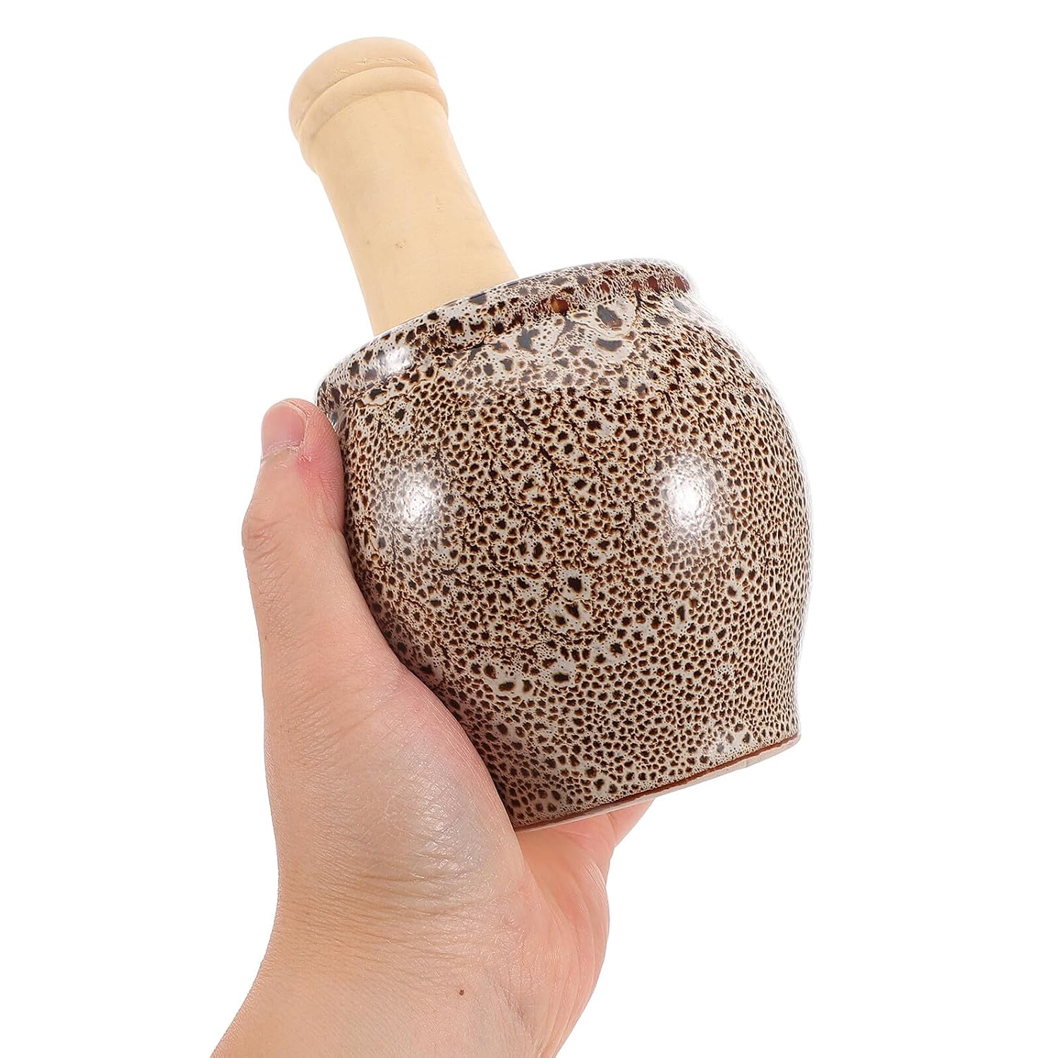 PRETYZOOM Ceramic Garlic Mincer Manual for Kitchen Spices and Traditional Mortar and Pestle Bowl with Handle Efficient Crushing Tool for Garlic Ginger and Avocado Masher