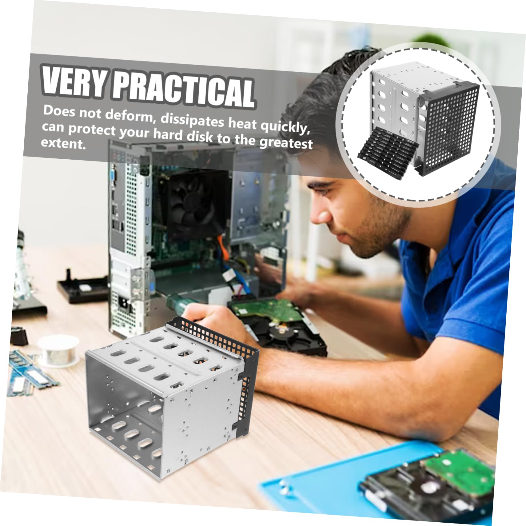 Soporte de Montaje para Disco Duro de 3,5 Pulgadas Multicapa Disipación Térmica para Carcasa de Computadora