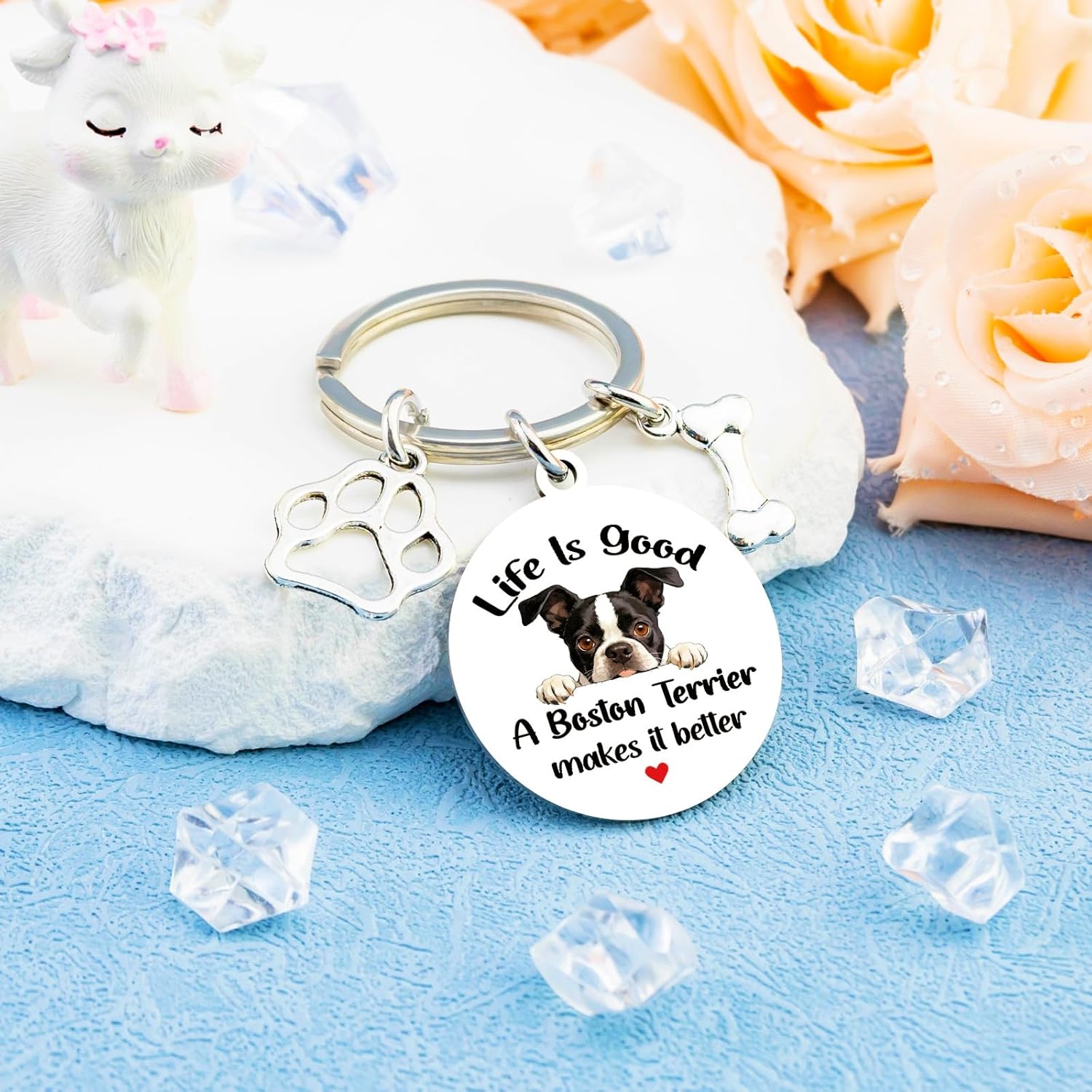 Boston Terrier Gifts for Women Men Boston Terrier Keychain Dog Mom Dog Dad Keychain Mother’s Day Valentine's Day Birthday Gift for Pet Owners Christmas Dogs Stocking Stuffers for Girls Boys - Image 6