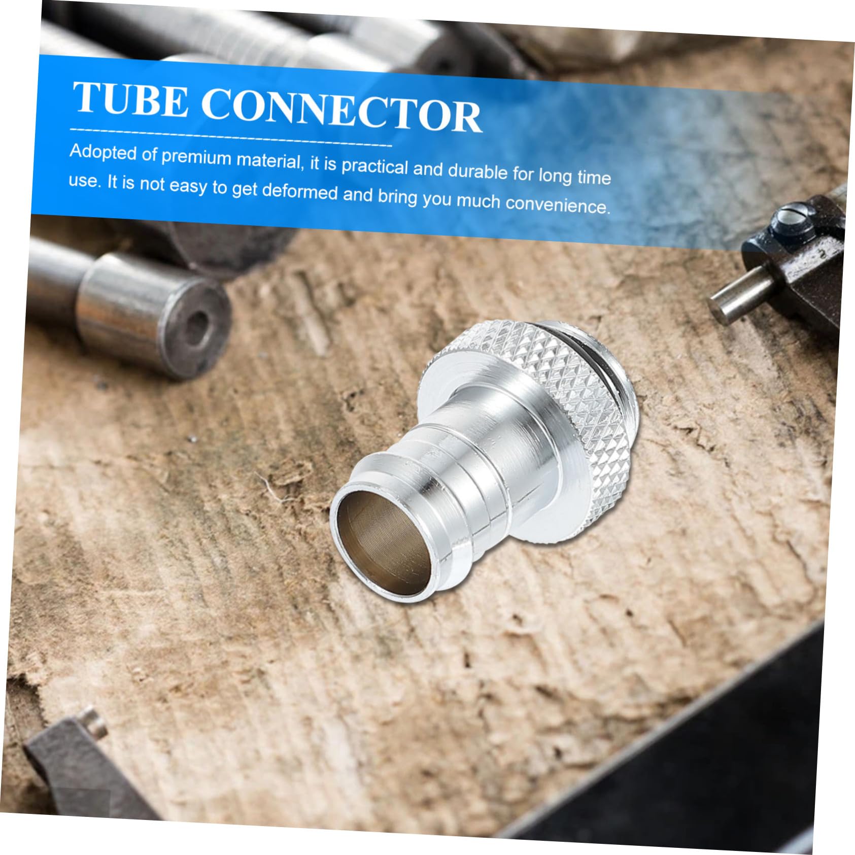 Balacoo 4pcs Tube Connector G1/4 to 3/8 Inch Adapter Metal Hand-twisted Pagoda Fine Thread Hose Bib Adapter for Water Cooling System