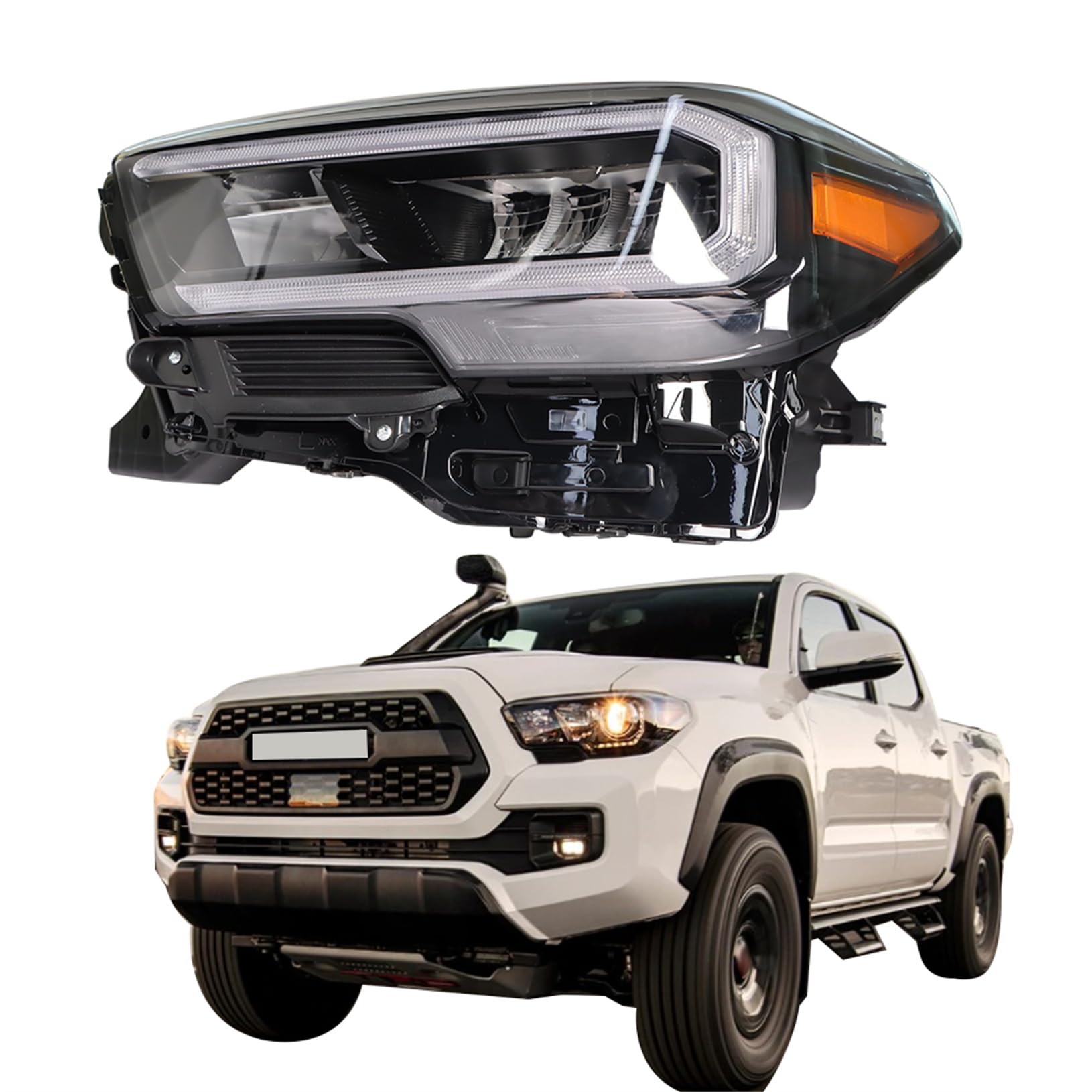 LABLT Left Side Headlight Assembly Replacement for Tacoma Full DRL 2020 2021 2022 2023 Driver Side Headlights Set