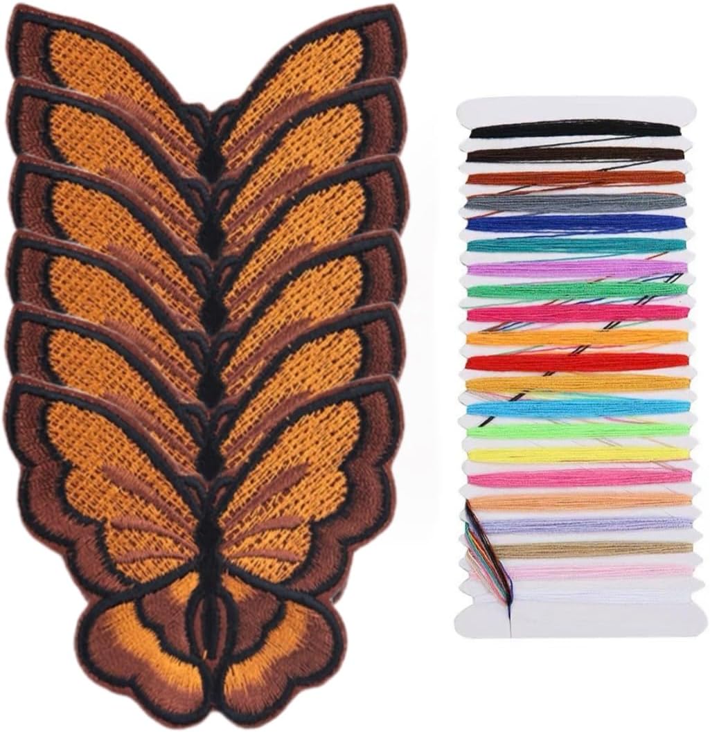 Multicolour 12pcs Butterfly Iron on Patches,Cute Appliques,Butterfly Embroidered Appliques for Clothing, Backpacks, Towel Embroidery, Bags,Accessories and Other Decorative Patches (Multicolor)