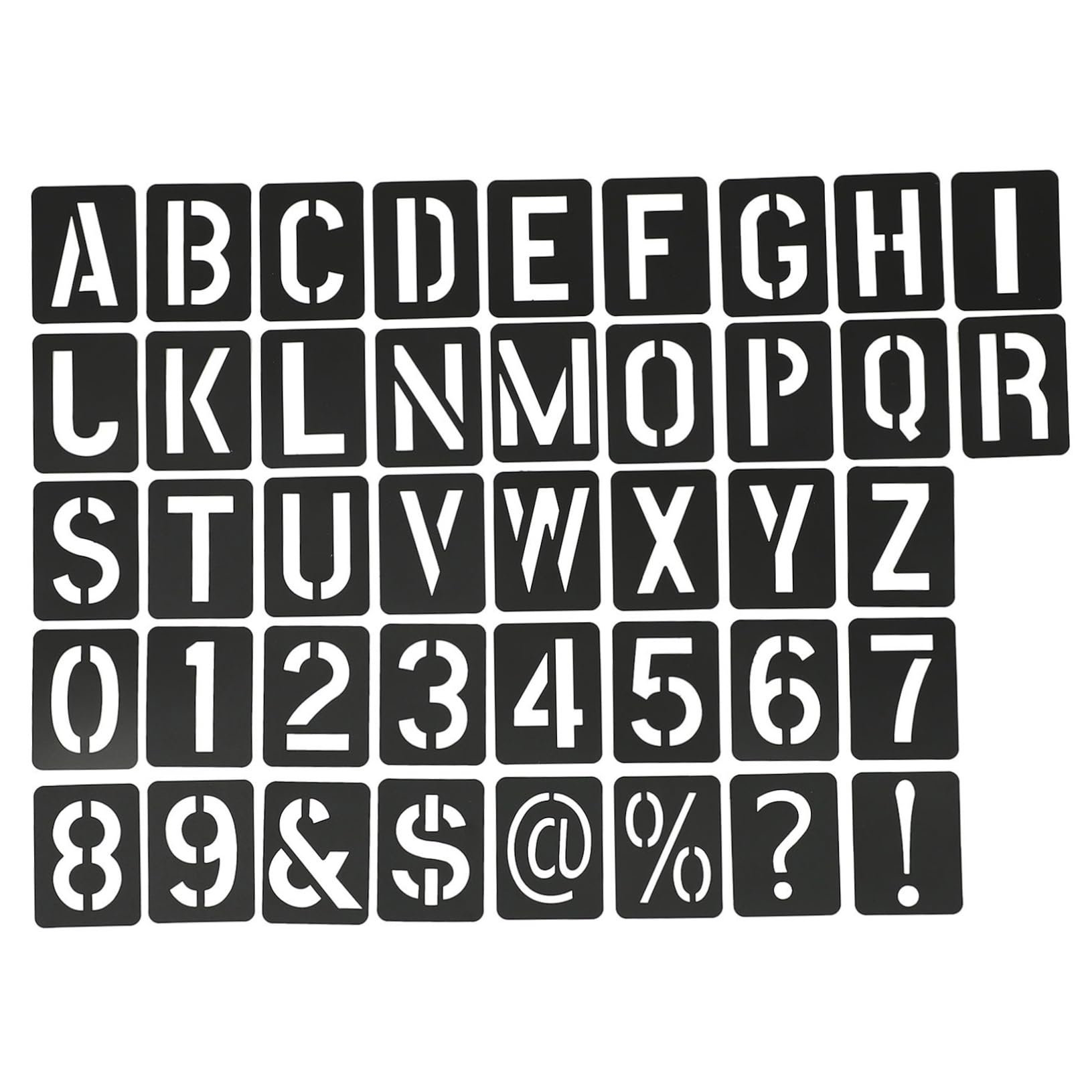 5 Sets Schwarze Zahlen Und Buchstabensymbole Hohlkopie Tintenstrahlschablone DIY Wandmöbel Tintenstrahlschablone Set Mit 42 Blättern Schablonen