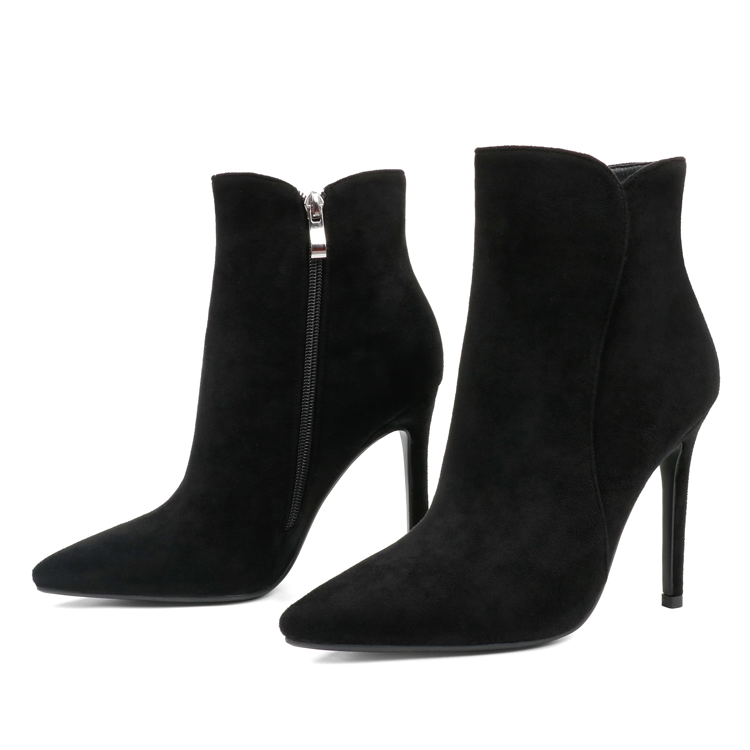JOY IN LOVE Women's Ankle Boots 4 inch Stiletto High Heels Pointed Toe Zipper Boots