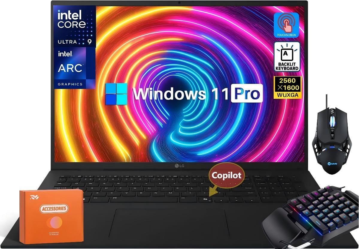 gram 17-inch Ultra-Lightweight Laptop 16GB 512GB Intel® Core™ Ultra, Windows 11, Hybrid AI, Copilot+ PC, IPS WQXGA (2560x1600), DCI-P3 99%, 77Wh, 17Z90TL - Perfect for Work, Gaming & School