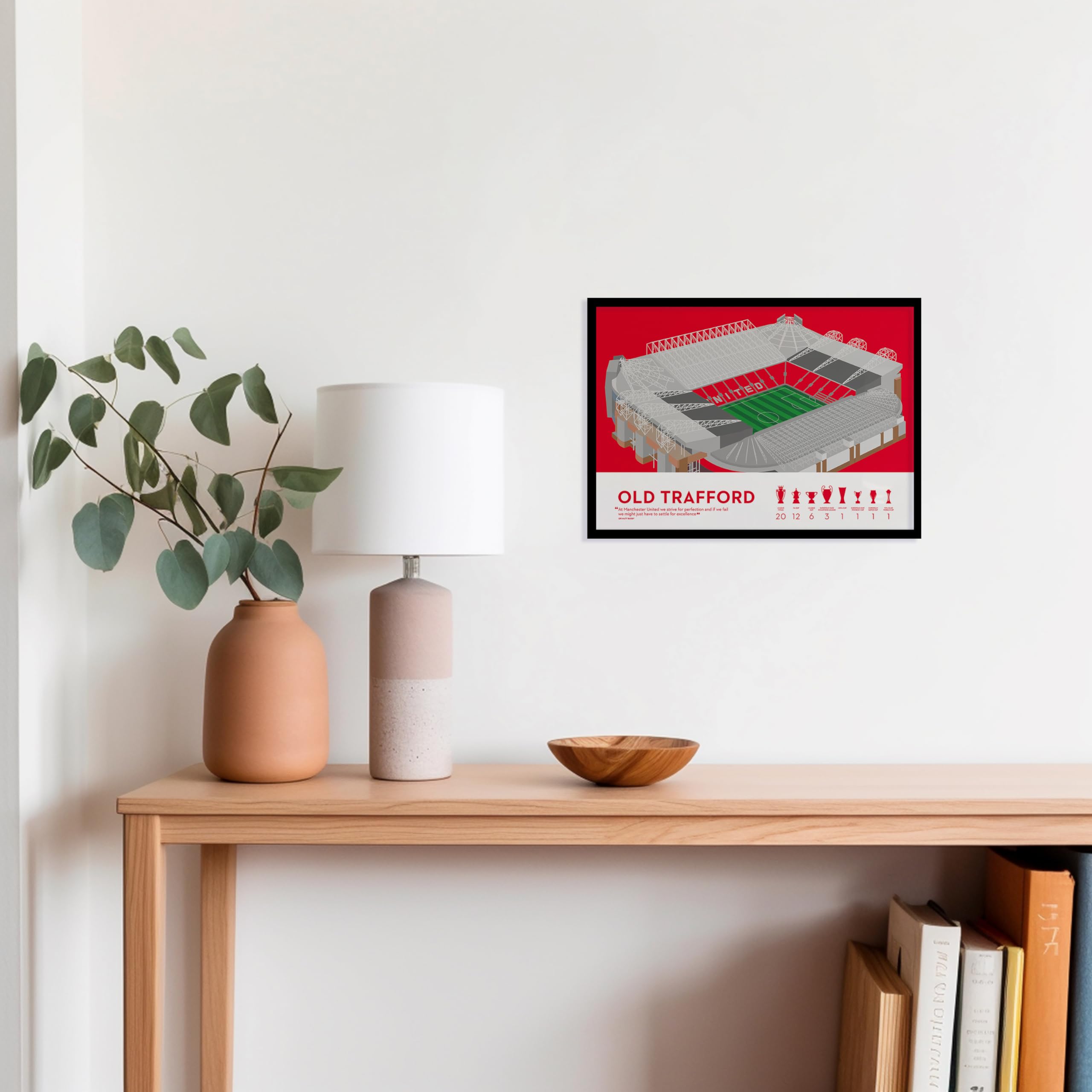 QUOTE - UNQUOTE ART Manchester United Poster - Manchester United Merchandise - 13x17 inches - Black Frame 3