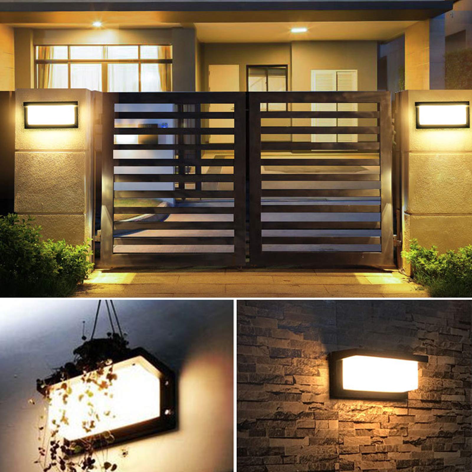 18W LED Wandleuchte Außen mit Bewegungsmelder Modern 3000K Warmweiß Lampe IP65 Wasserdichte Aluminium Außenlampe Aussenleuchte für Garten Veranda Terrasse Garage Badezimmer Wandlicht Deko