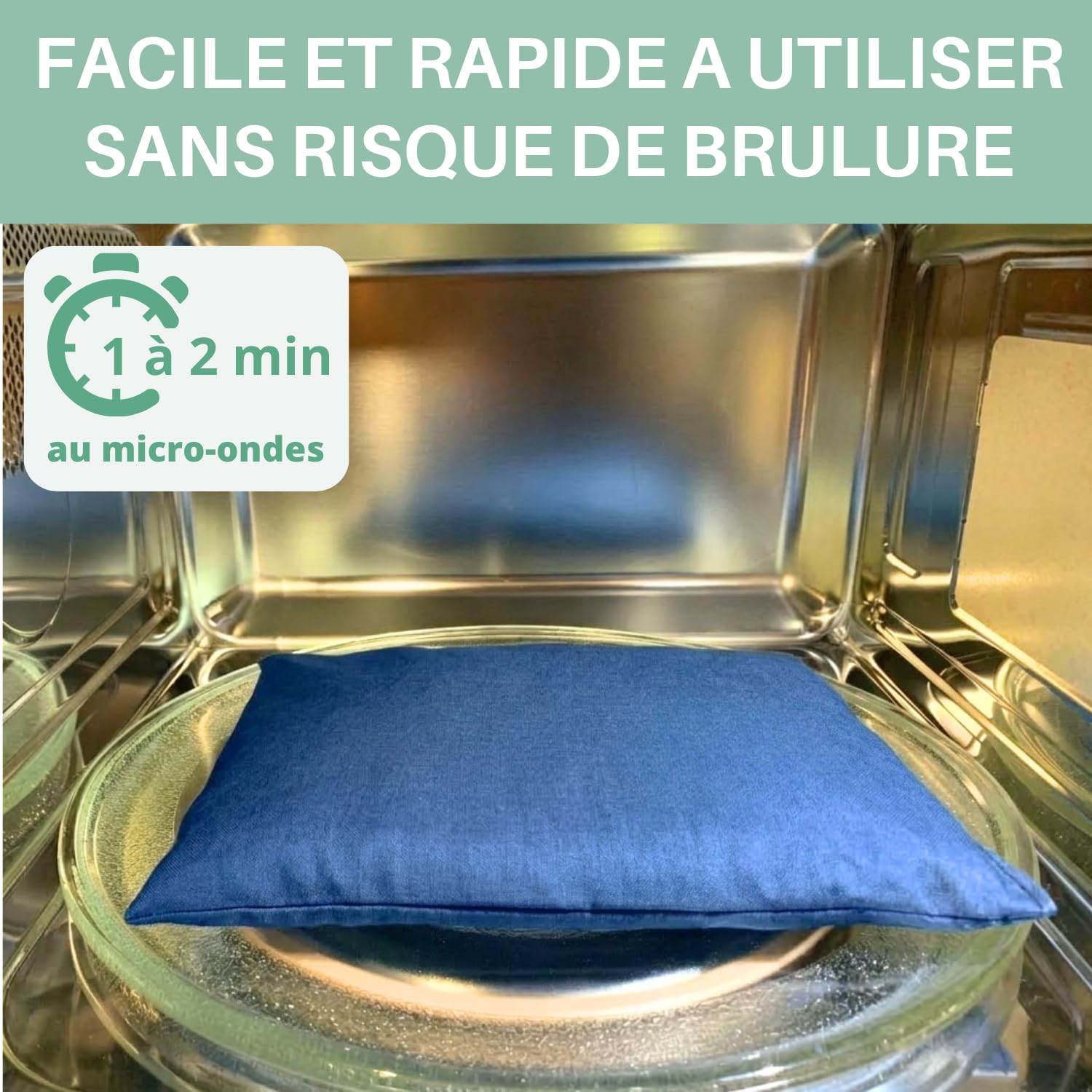 Coussin chauffant micro-onde noyaux de cerise | bouillotte noyau de cerise avec housse peluche lavable | soulagement bebe anti colique,regles douloureuses, cervicales, dos, naturel et bio (Bleu)