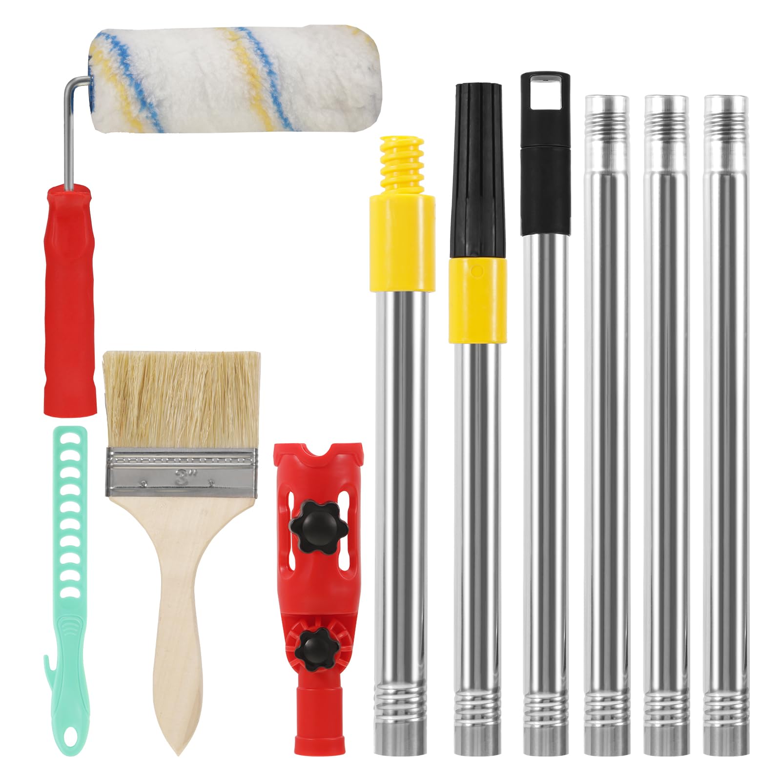 Extendable Paint Brush, Paint Roller Extension Poles, Multi Angle Paints Brushes, Extender Holder, 160° Adjustable Angle for High Ceilings, Corners, Edges (B)