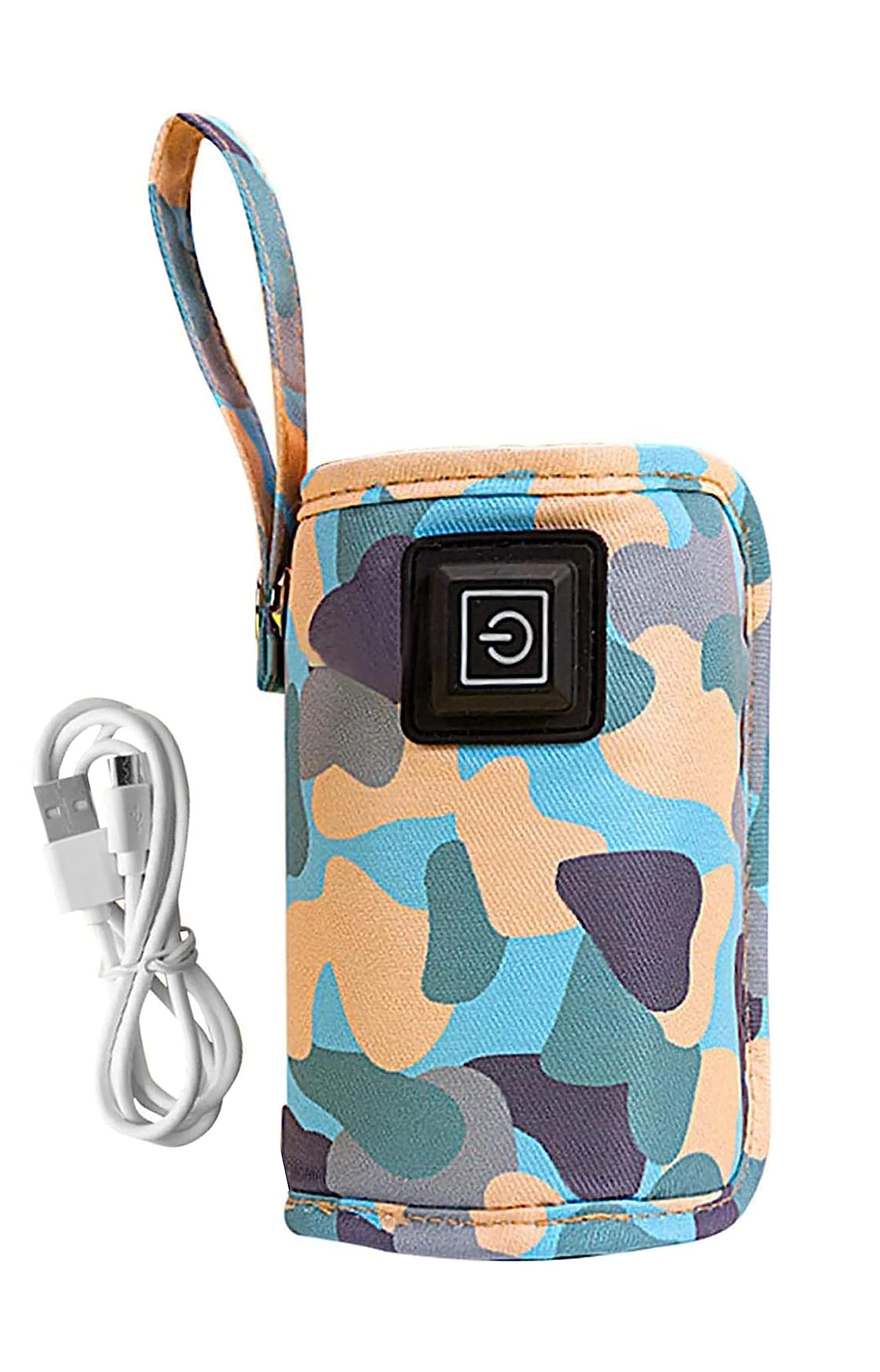 ALMEKAQUZ Baby Bottle Warmer Insulation Cover,Keep Baby Milk Temperature,Portable USB Baby Bottle Insulator (5V),Feeding Bottle Thermostat for Home Outside in Car(Blue)