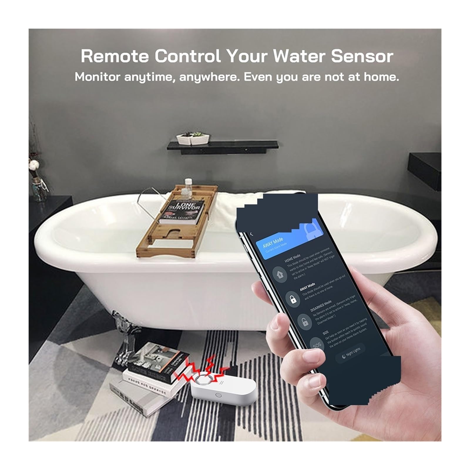 Alarme Intelligente, Alarme Intelligente, Alerte De Fuite D'eau, Détecteur, Capteur, Sirène 100db, + Hub, Notification D'alerte Via Application(1 PCS Sensor)