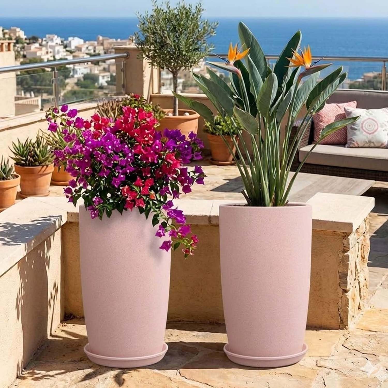 Go Hooked Tower Pots - 4 Pack, Indoor Outdoor Planters -32 Go Hooked Tower Pots - 4 Pack, Indoor Outdoor Planters -32