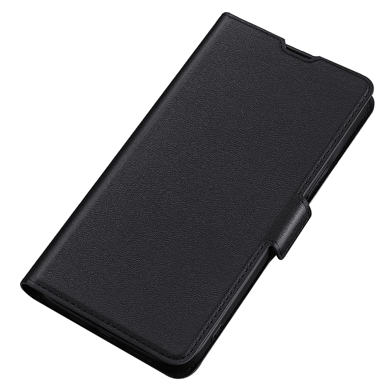 Étui à rabat pour Google Pixel 9 en cuir noir avec porte-cartes intégré