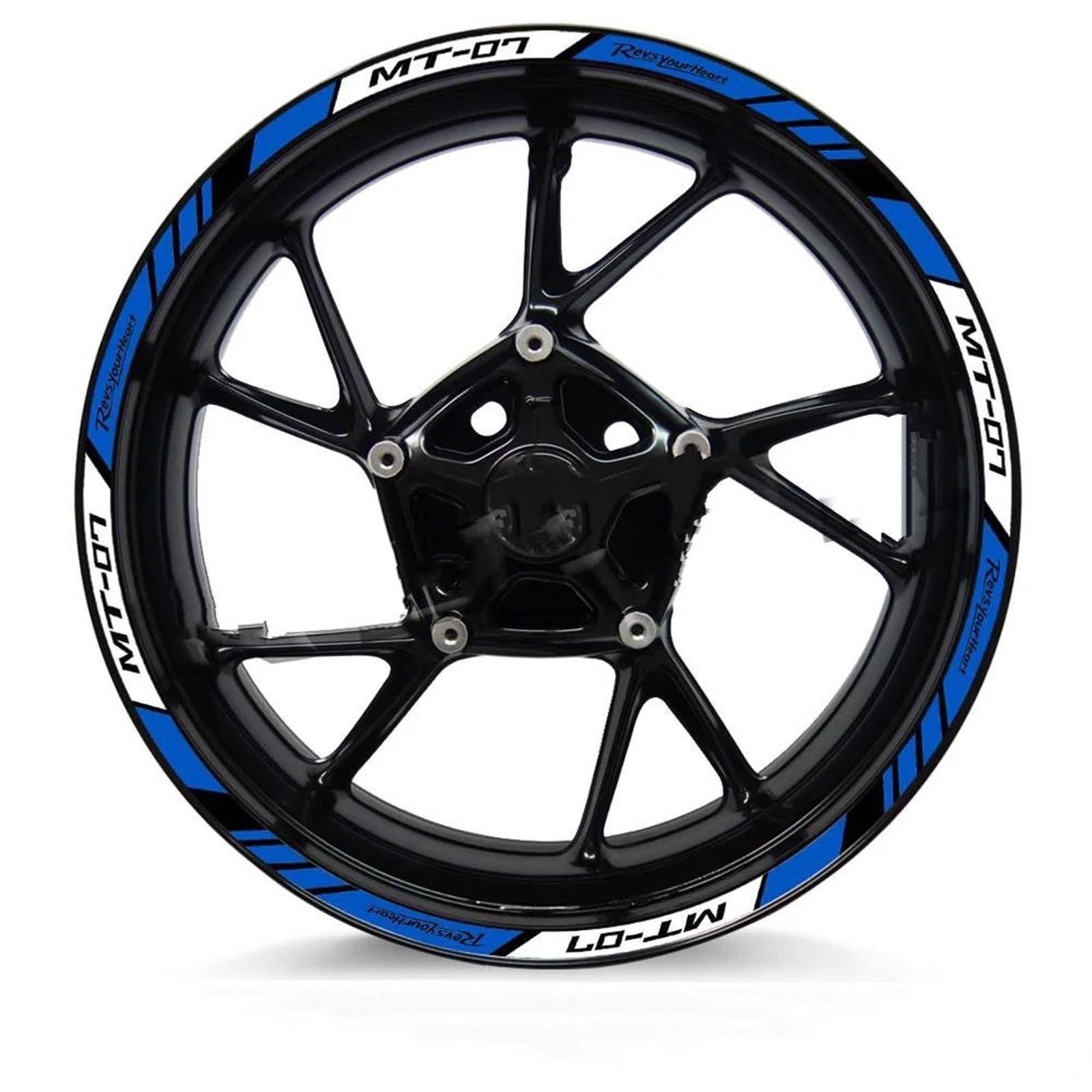 Motorcycle Wheel Stickers Sports Edge Stripe Reflective Film for Yamaha MT-07 MT 07 Mt07 Decorative(Color3)