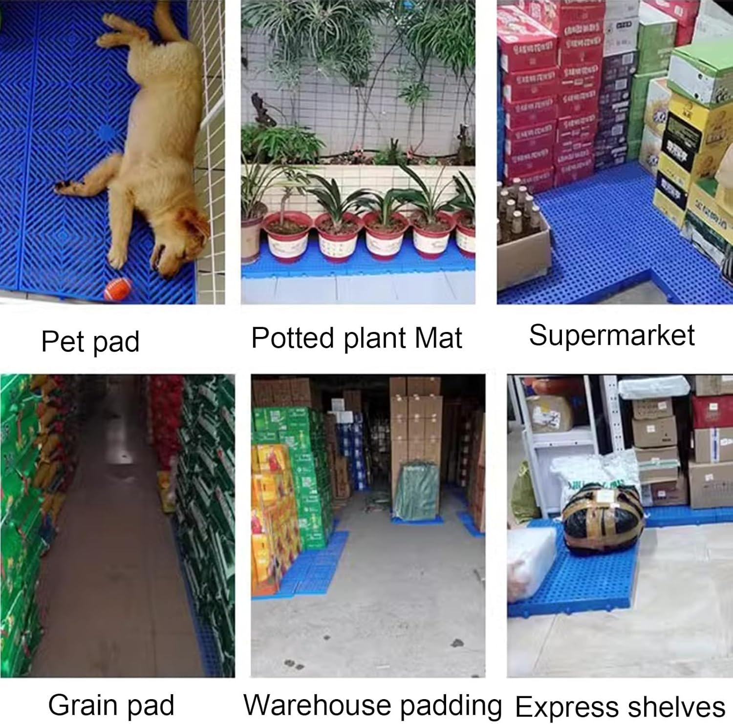 Plastic Logistics pallets， Lightweight Floor Plastic Pallets, Warehouse Storage Sale Display Plastic Pallets Pad Board, Modular HDPE Non Slip Firm Tray Mat(Red 7.9x7.9x1.2in,8pcs)