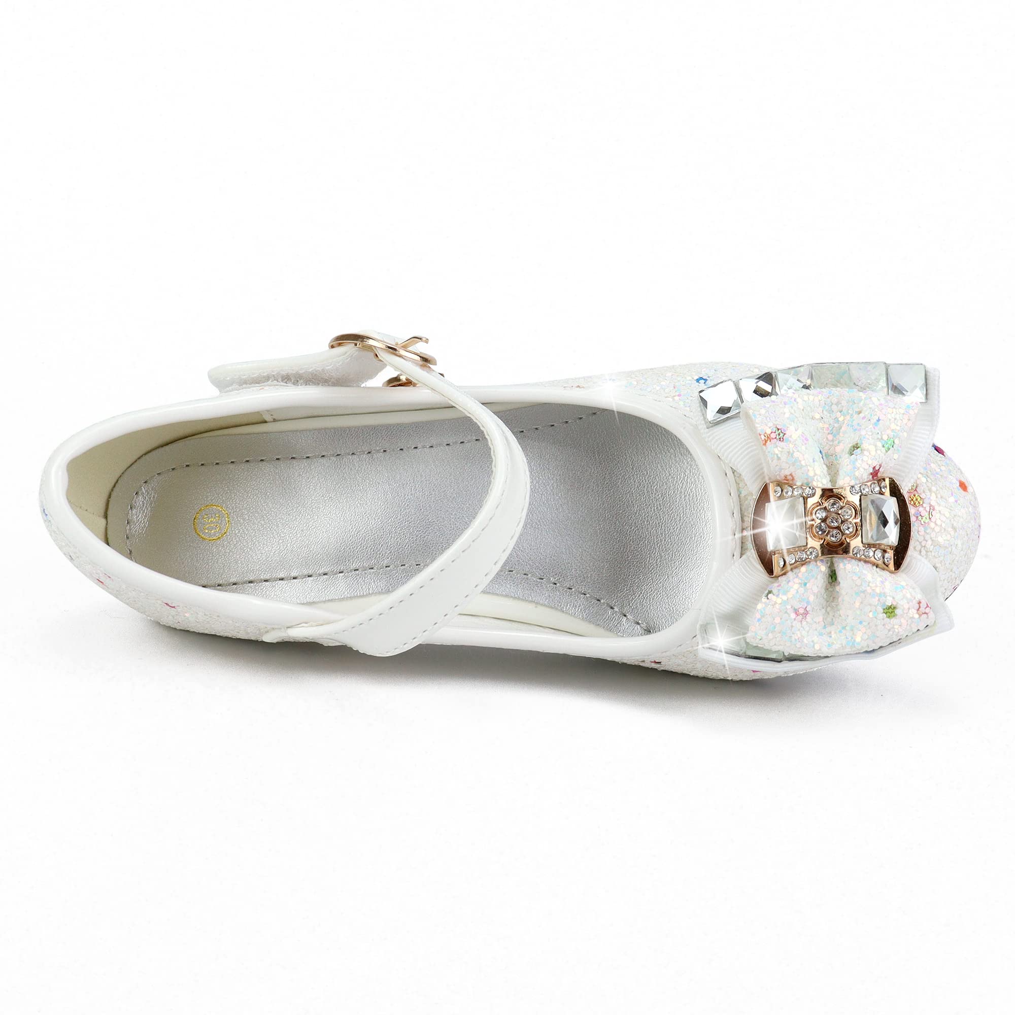 Scarpe Principessa Bambina con Tacco Glitterato - Calzature Eleganti con Paillettes per Cerimonia o Festa o Cosplay