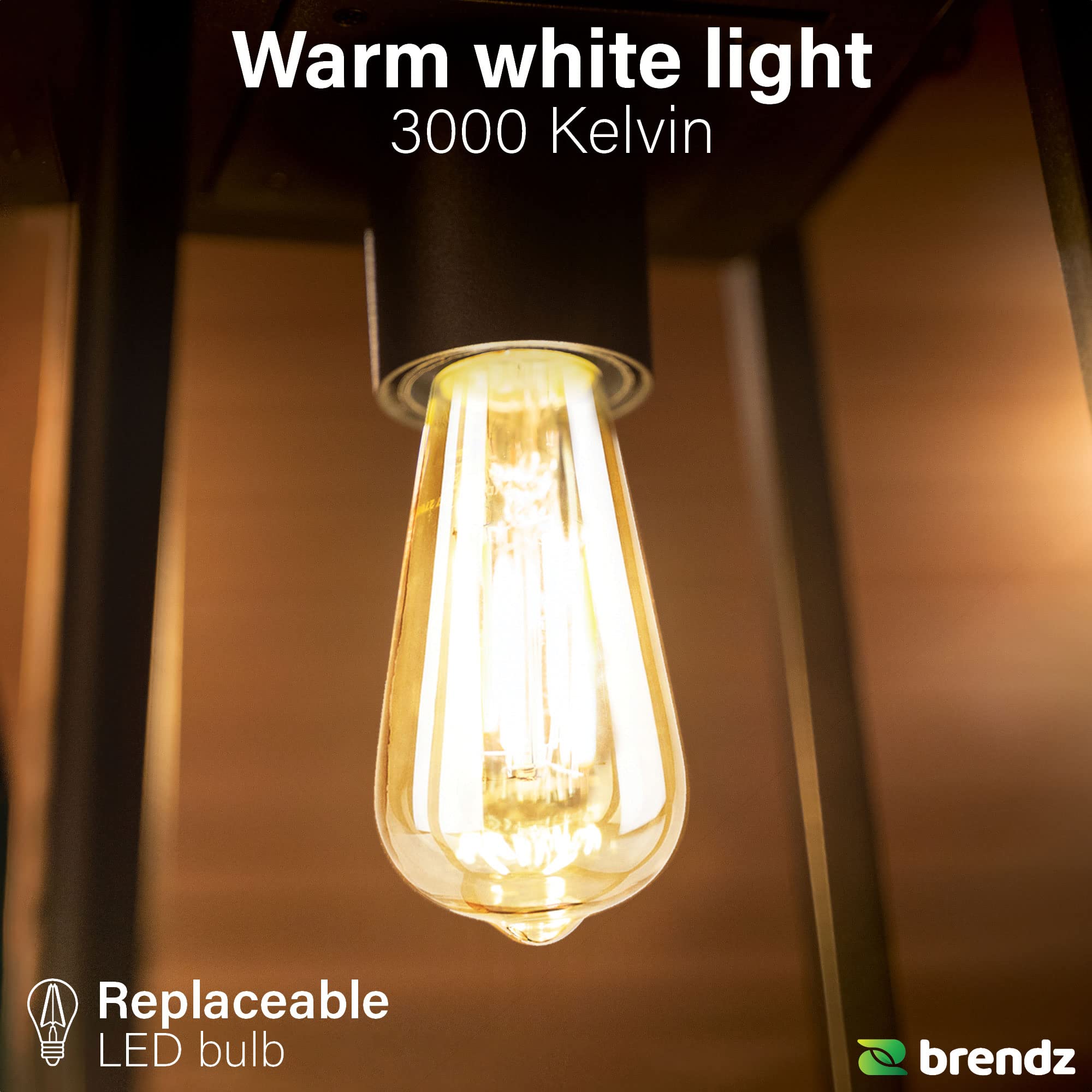 Brendz Lanterne Solaire Exterieur, IP44 Étanche, Lampe de Table Solaire avec 3 Modes de Lumière, Batterie Rechargeable Via USB-C, Grande Lanterne Solaire Exterieur, Décoration LED de Jardin, Tampa