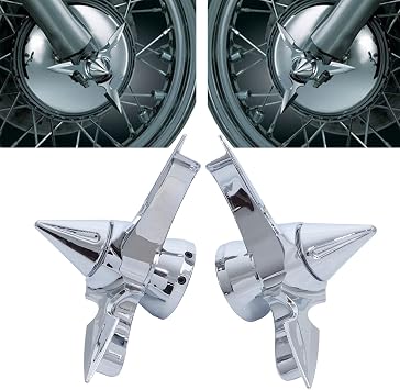 Pair Spun Blade Spinning Chorme Front Axle Cap Nut Cover for Harley