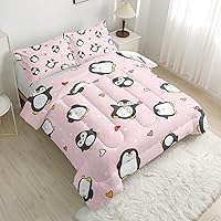 Vista 108 de CVHOUSE Juego de ropa de cama con diseño de panda, juego de edredón individual con panda y 2 fundas de almohada, lindo juego de colcha kawaii