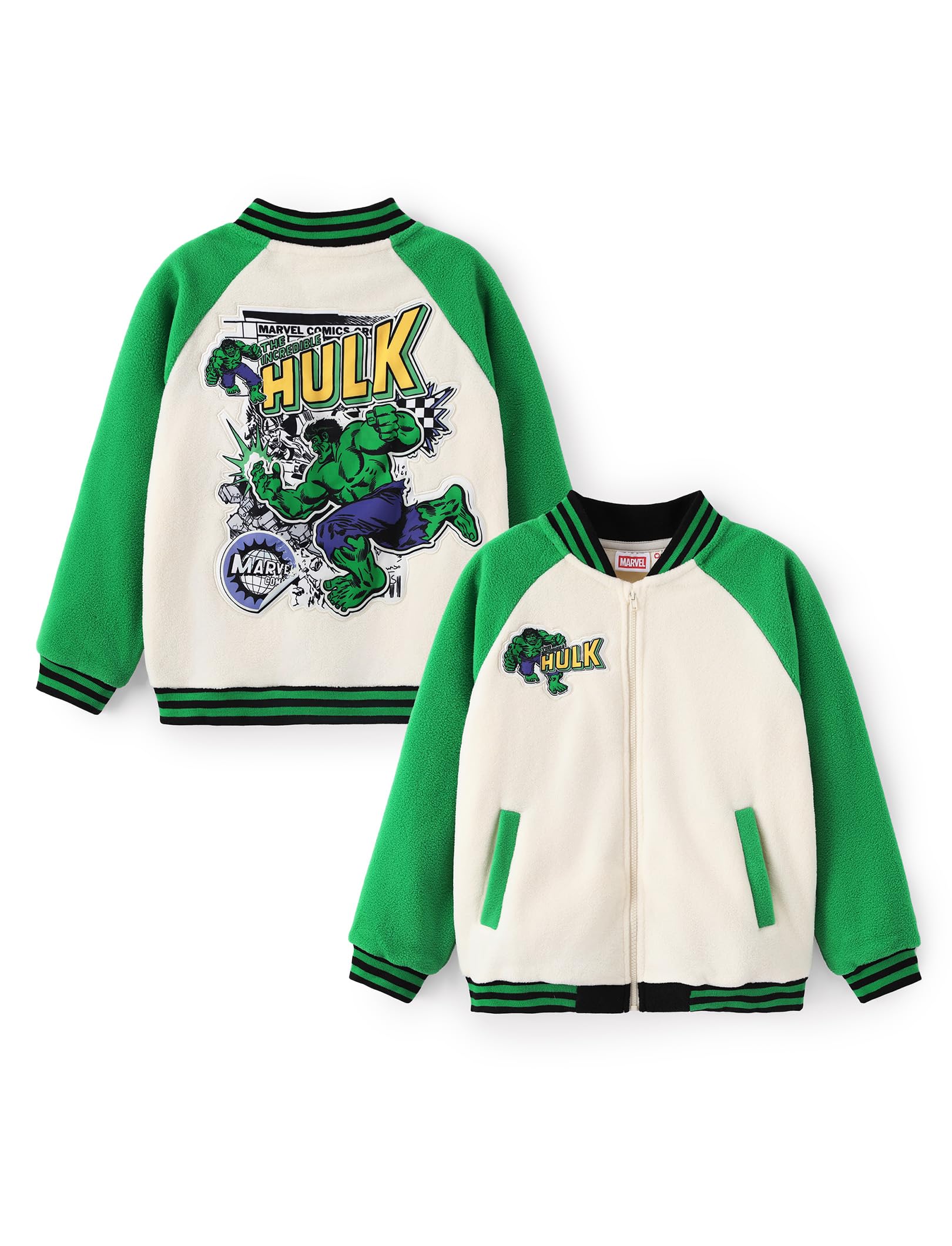 Disney Spiderman Jungen Fleecejacke Marvel Kid Zip Up Varsity Cardigan 2-9Y