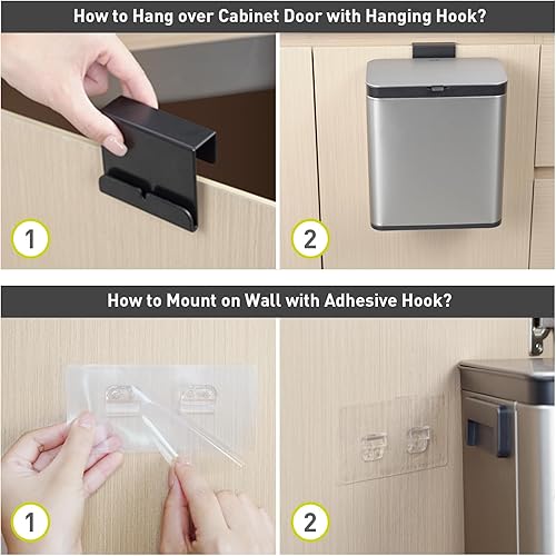 Miniatura 7 de EKO Cubo de compost de cocina de acero inoxidable con cubo interior extraíble y compartimento desodorante, cubo de basura de cocina de 7 l1.85