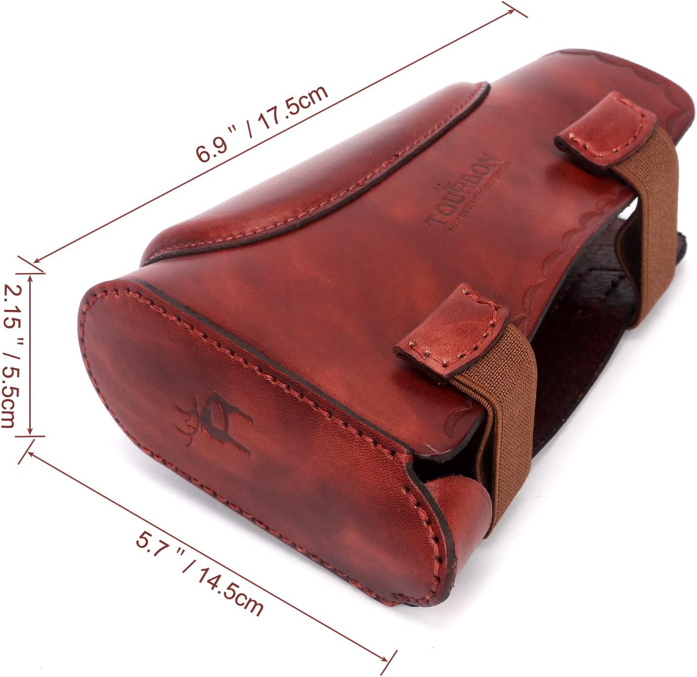 TOURBON Leather Recoil Pad Rifle Shotgun Buttstock Cheek Rest Pad Left Right Handed (Brown 1) : Sports & Outdoors