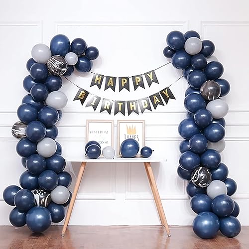 Miniatura 6 de Navy Blue Balloons Garland Arch Kit 105Pcs Different Sizes 18In 10In 5In Latex Pastel Royal Matte Balloons Decorations for Baby Shower Wild One 1st
